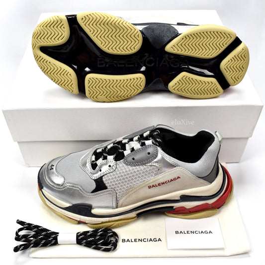 Balenciaga - SS18 Triple S Trainer (Silver/Red)