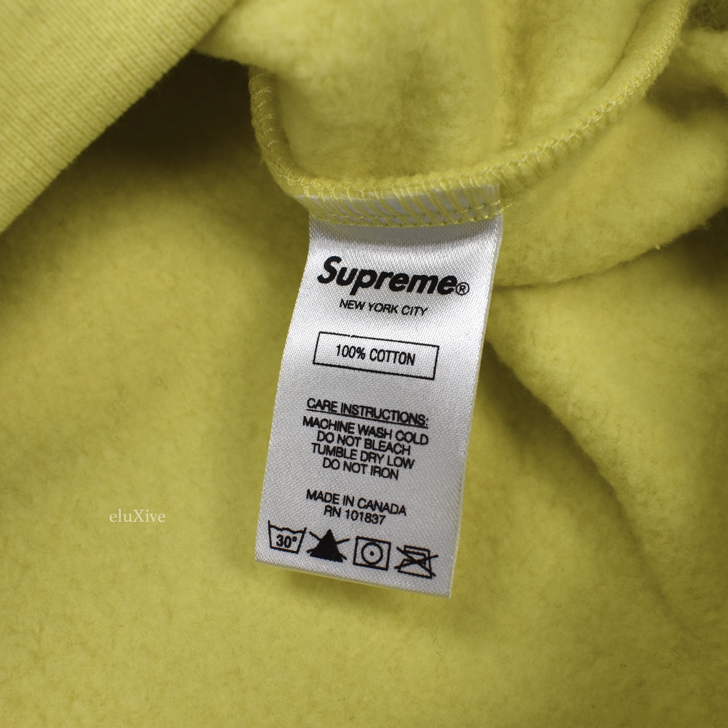 Supreme - Lemon Yellow 'Lee' Logo Hoodie