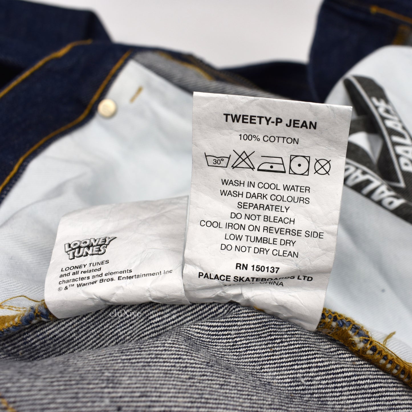 Palace x Loony Tunes - Tweety-P Logo Embroidered Denim Jeams