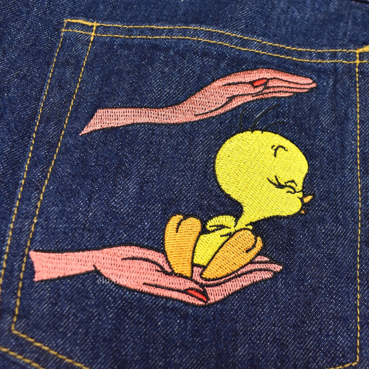 Palace x Loony Tunes - Tweety-P Logo Embroidered Denim Jeams