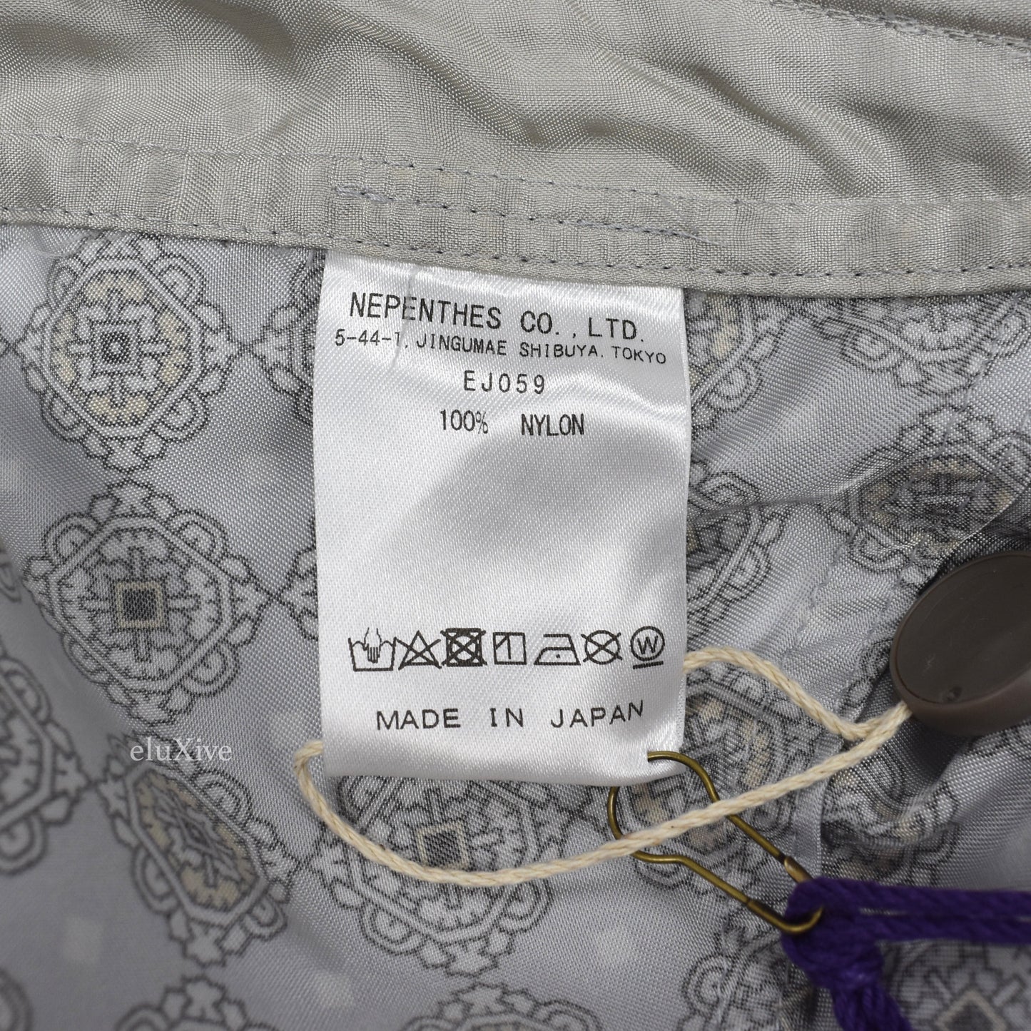 Needles - Gray Foulard Print Nylon Warm-Up Shorts