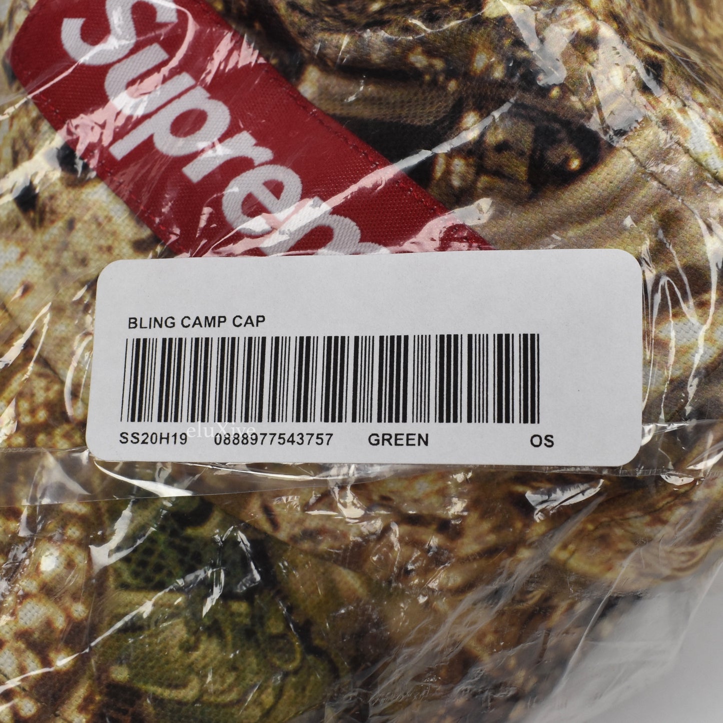 Supreme - Red Box Logo Bling Print Hat