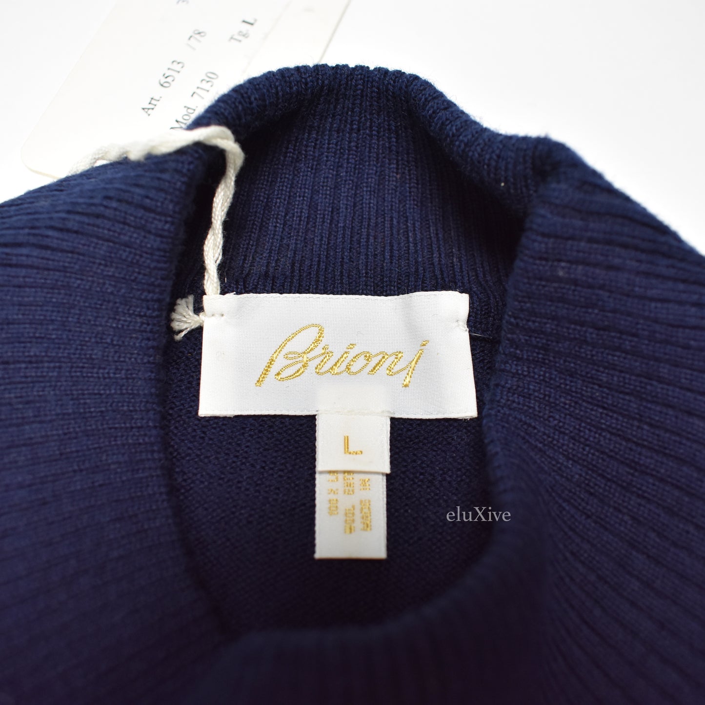 Brioni - Navy Diamond Knit Wool Sweater