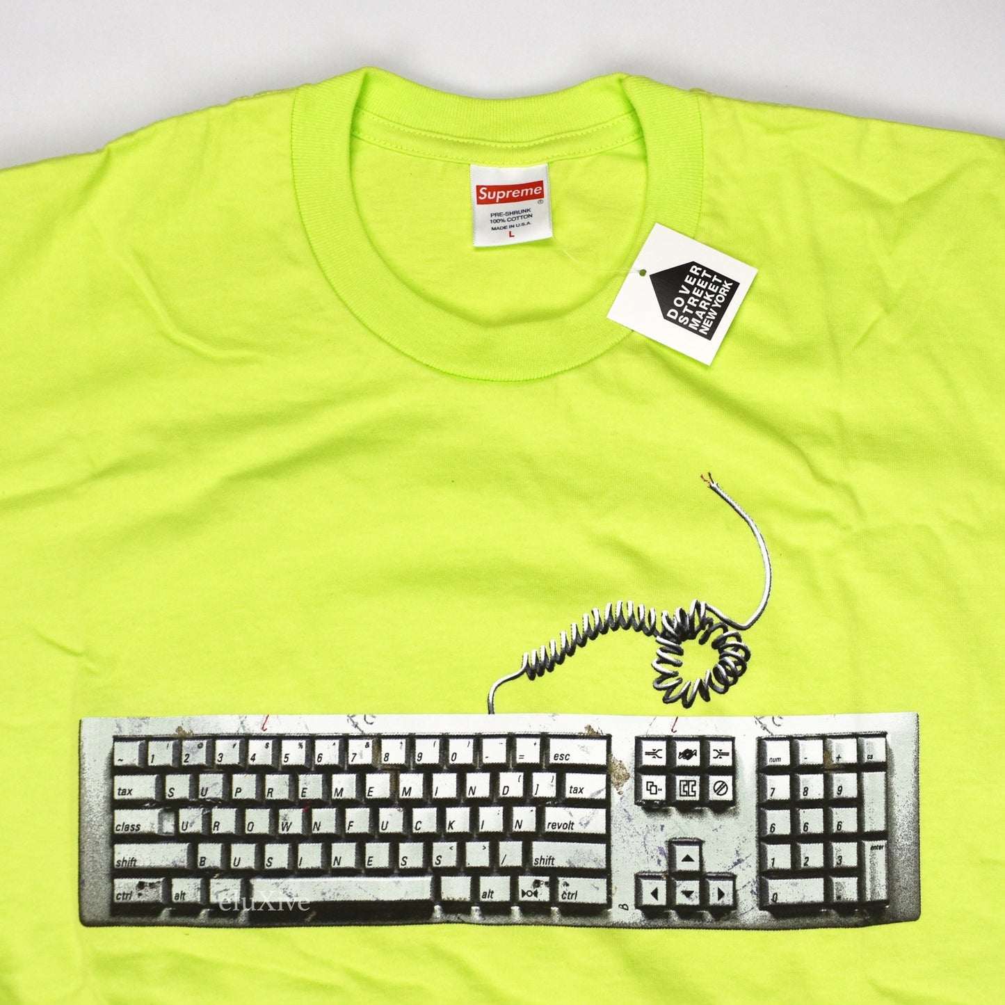Supreme - Neon Green Keyboard Logo T-Shirt