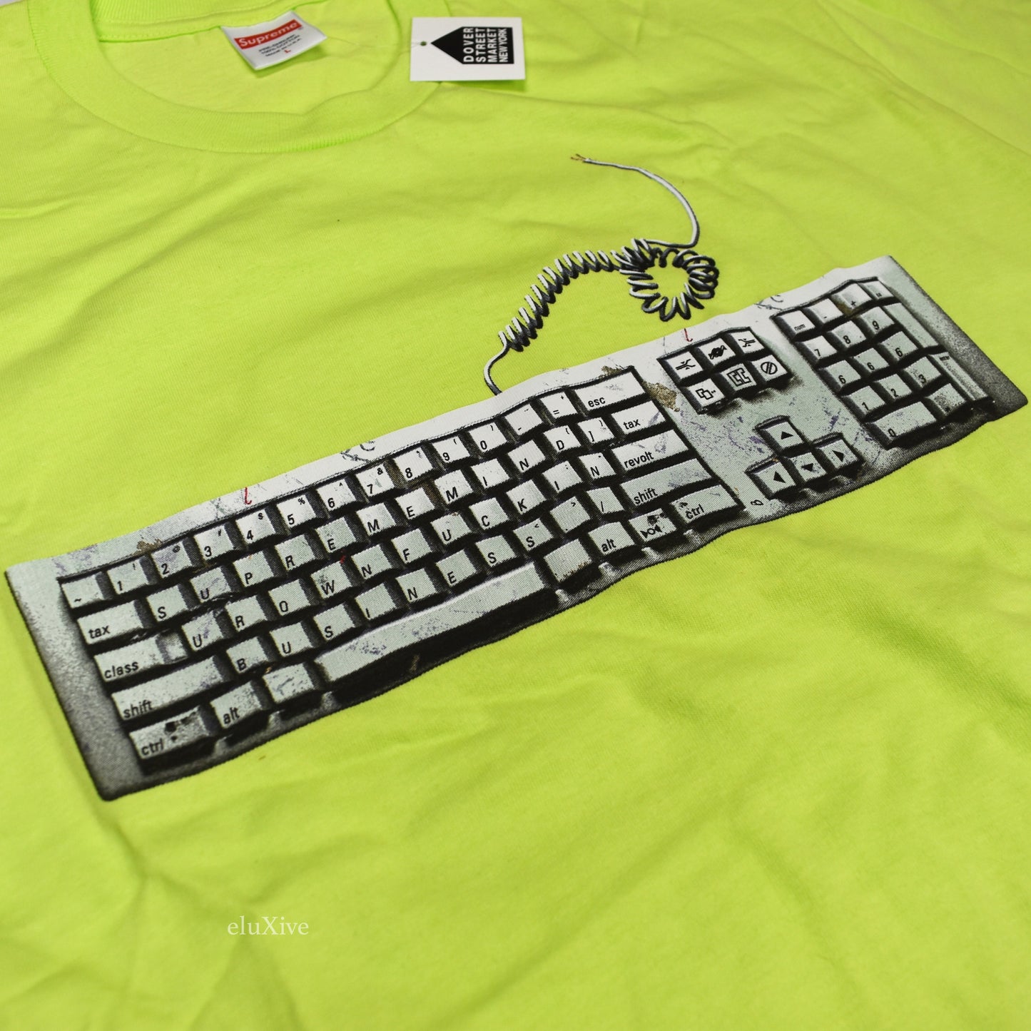 Supreme - Neon Green Keyboard Logo T-Shirt