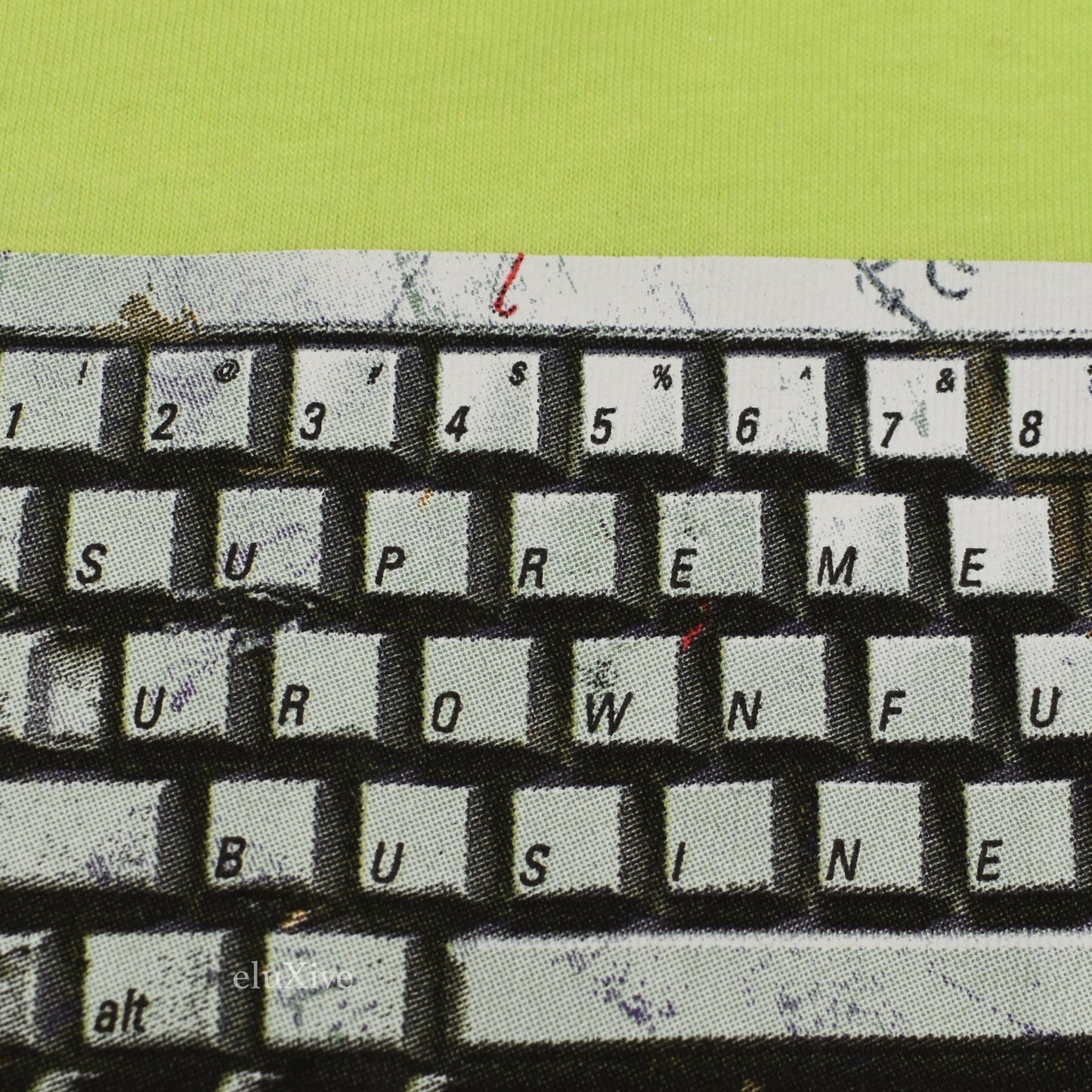 Supreme - Neon Green Keyboard Logo T-Shirt