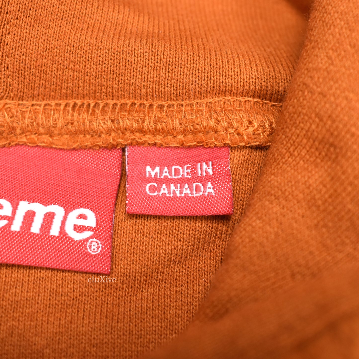 Supreme - Rust Reverse Fleece Logo Hoodie