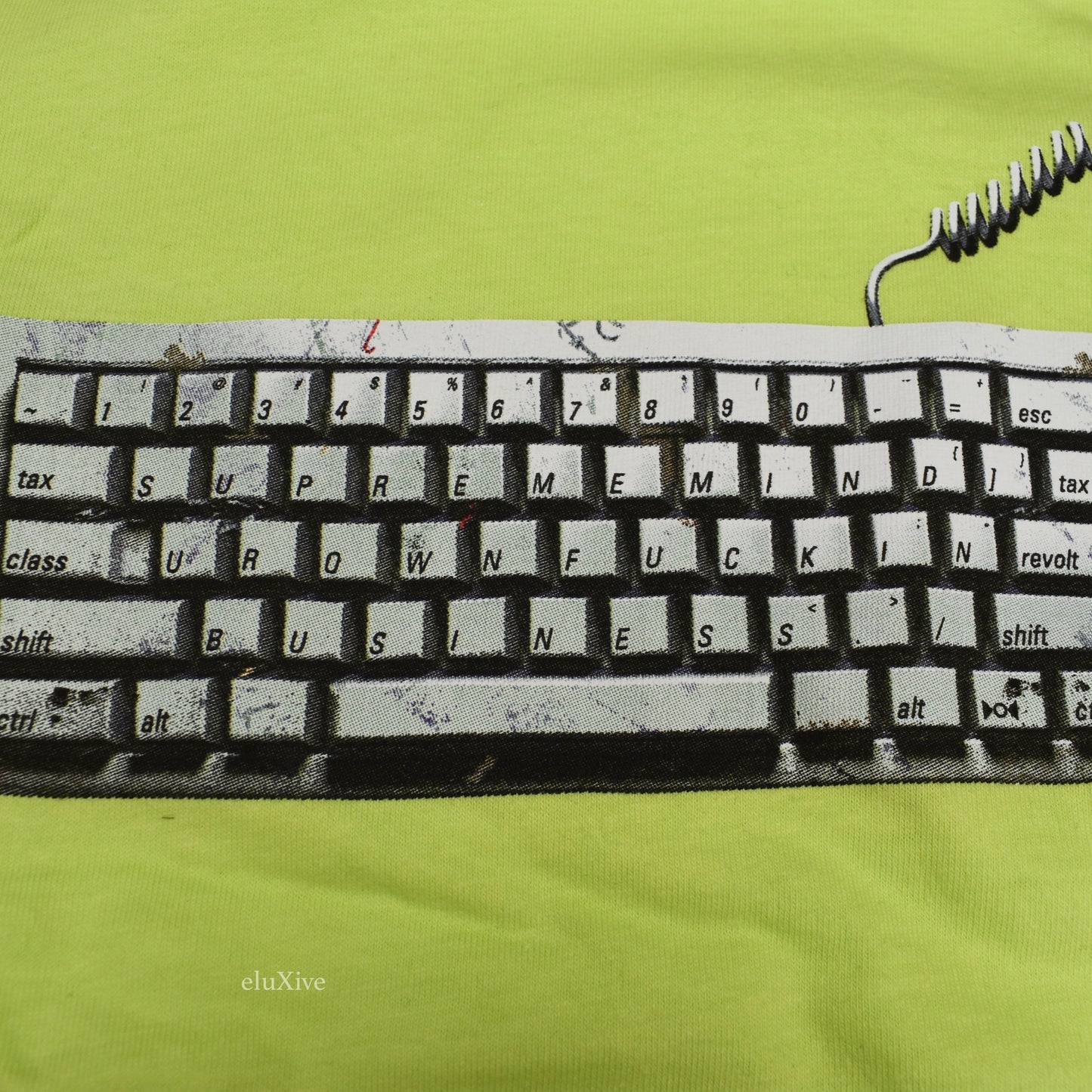 Supreme - Neon Green Keyboard Logo T-Shirt
