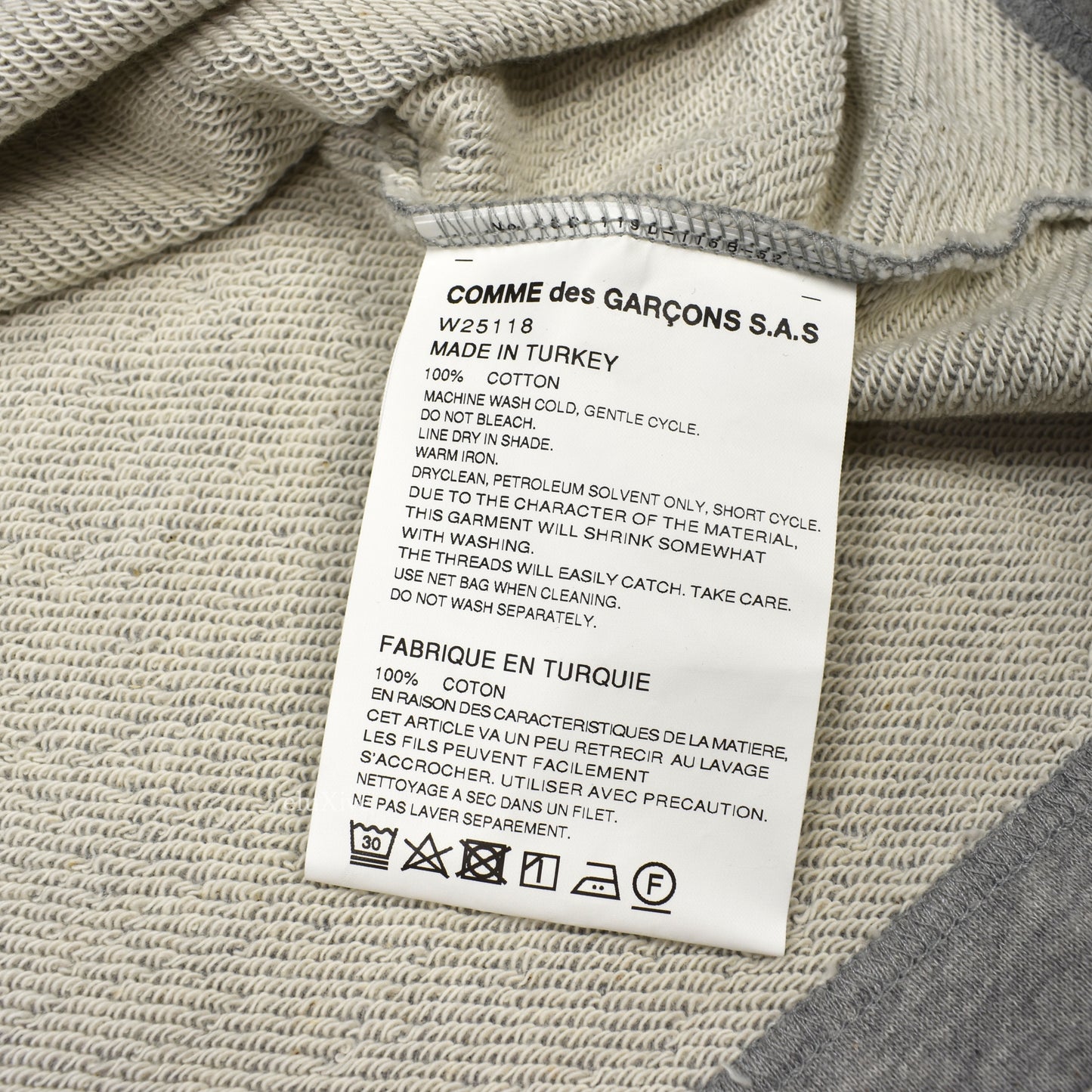 Comme des Garcons - Gray Long Cuff Sweatshirt