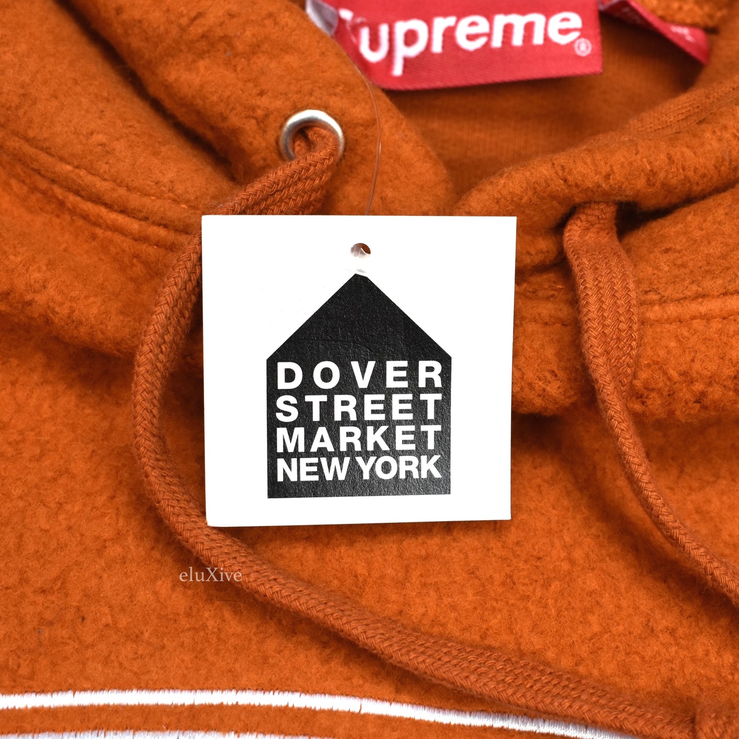 Supreme - Rust Reverse Fleece Logo Hoodie