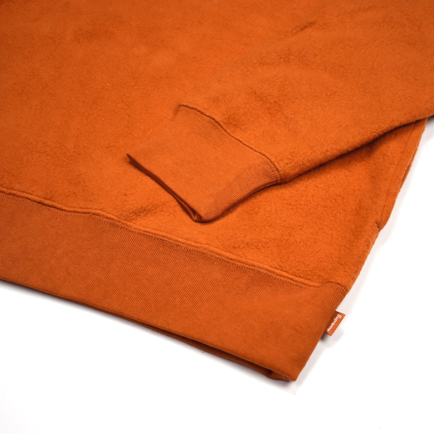 Supreme - Rust Reverse Fleece Logo Hoodie