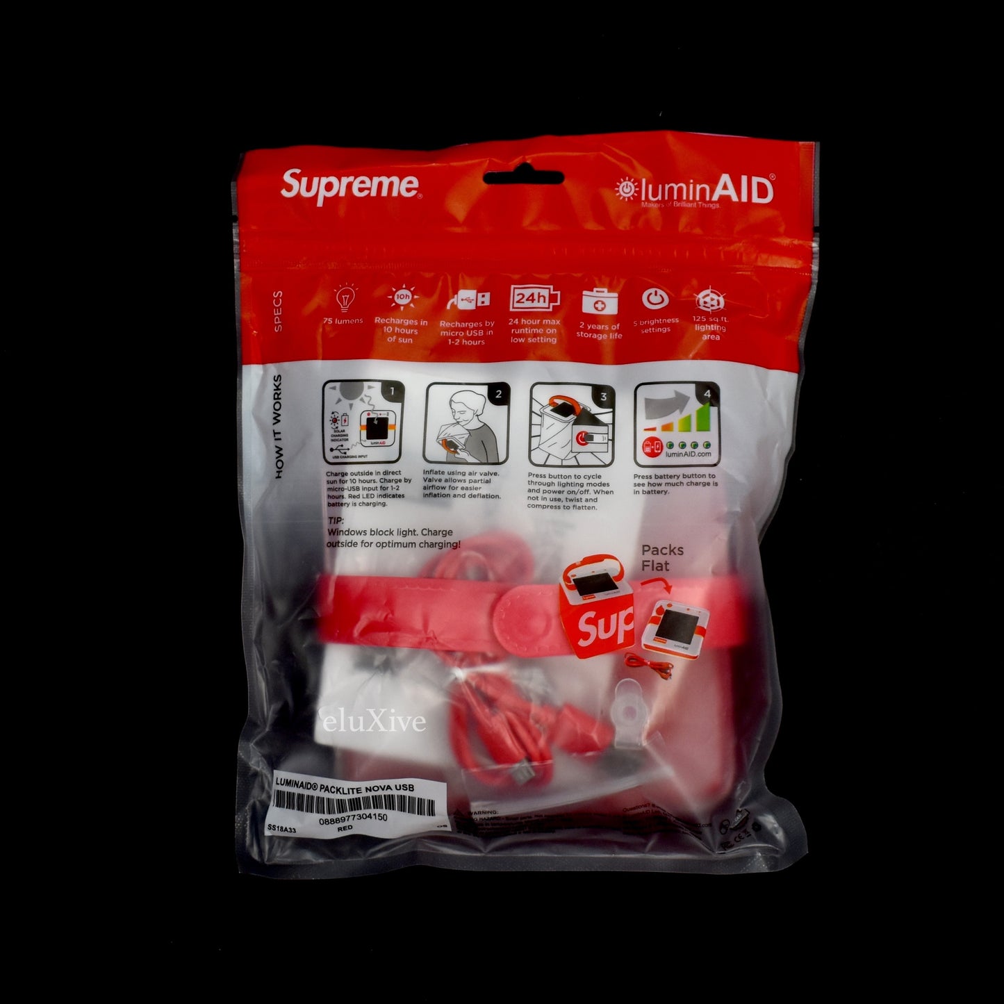Supreme x LuminAID - Red Box Logo Packlite Nova