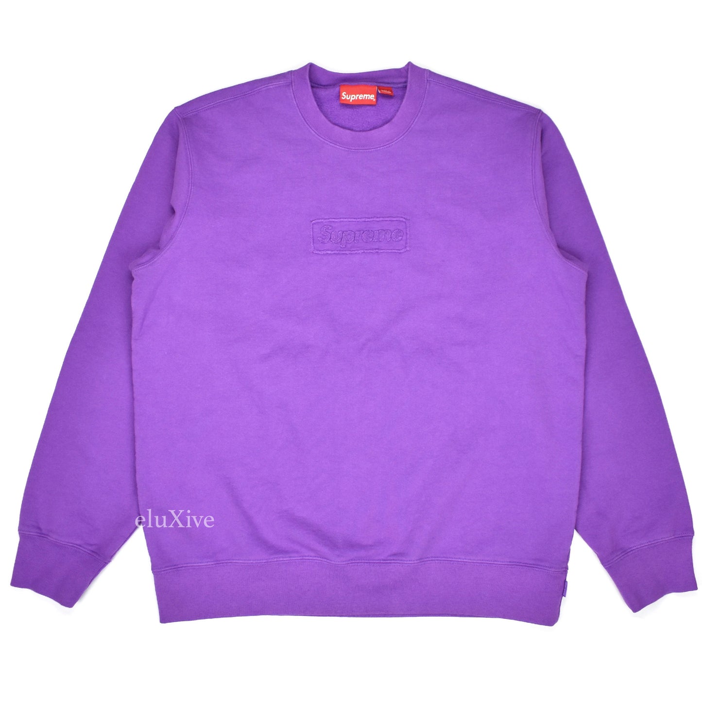 Supreme - Purple Cutout Box Logo Sweatshirt