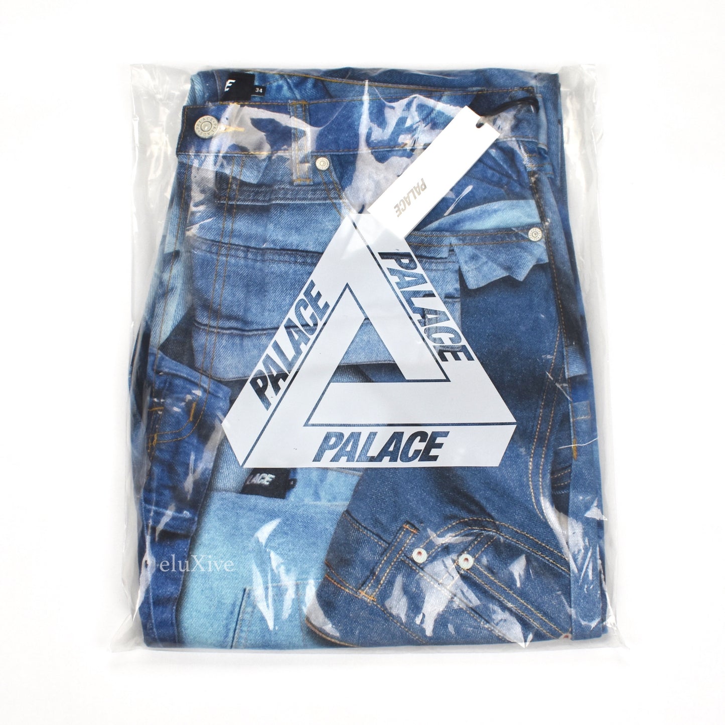 Palace - Double Denim Allover Print Jeans