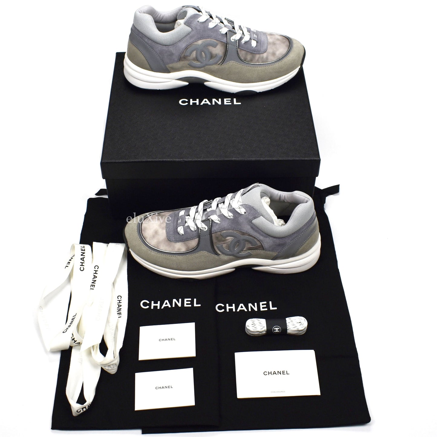 Chanel - Classic Monogram Logo Trainer (Gray)