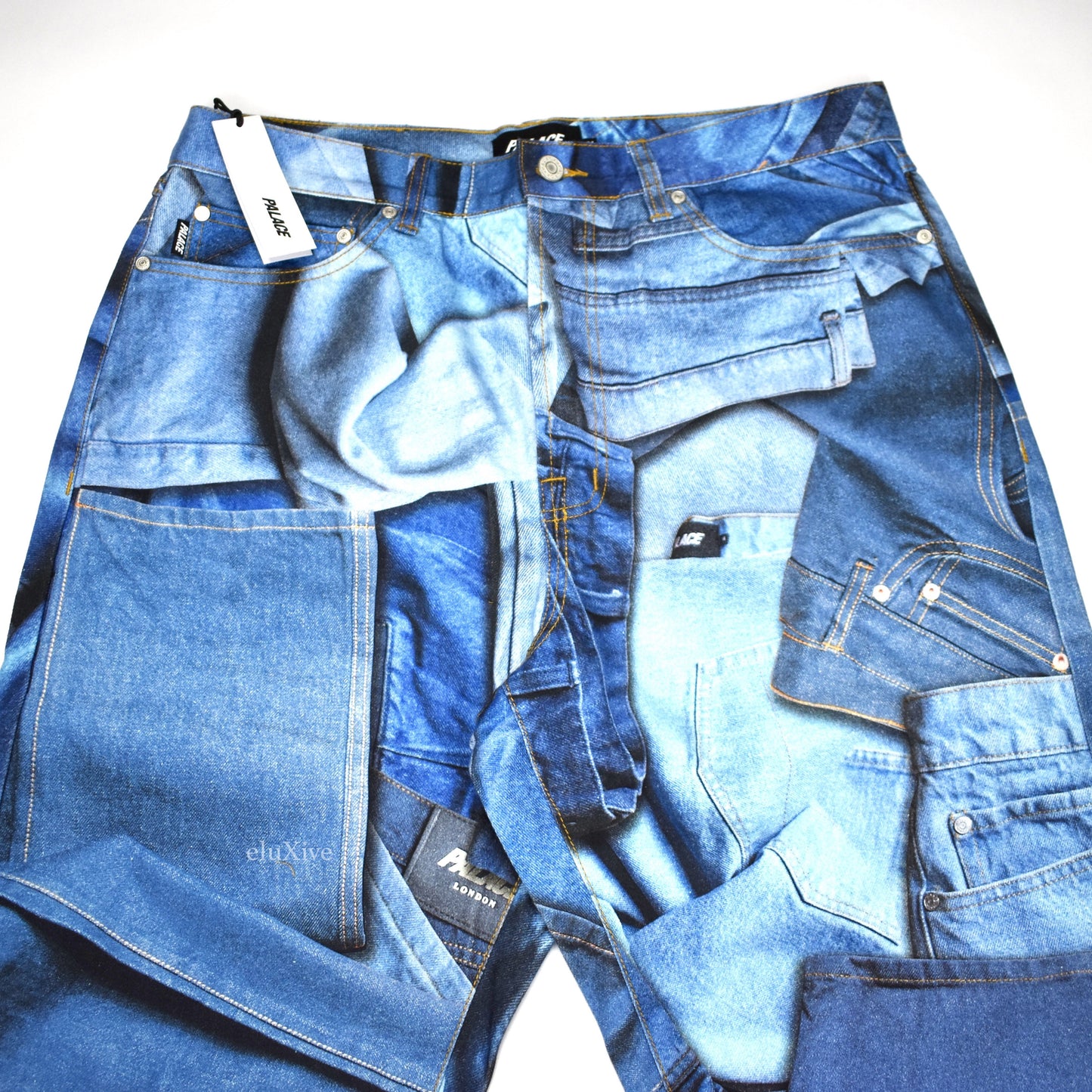 Palace - Double Denim Allover Print Jeans