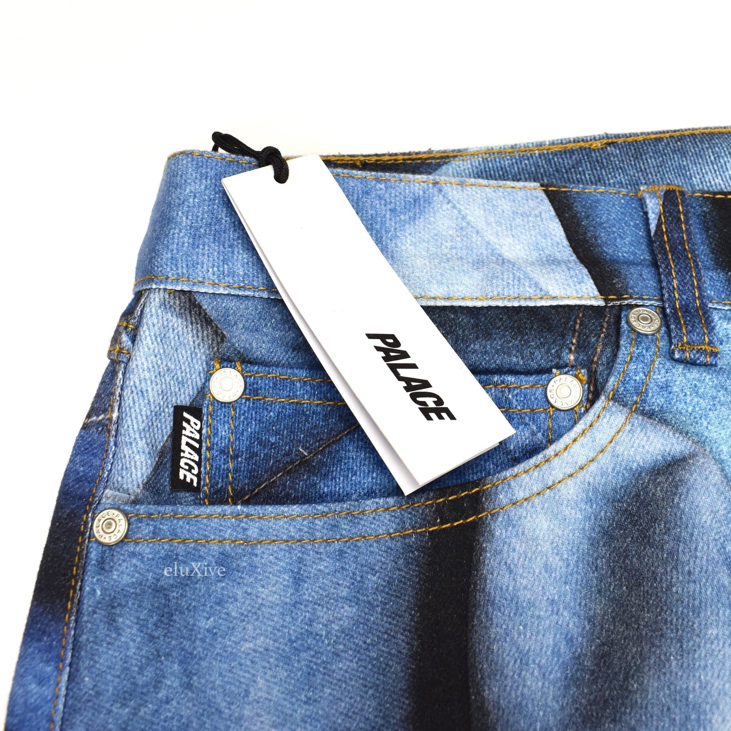 Palace - Double Denim Allover Print Jeans