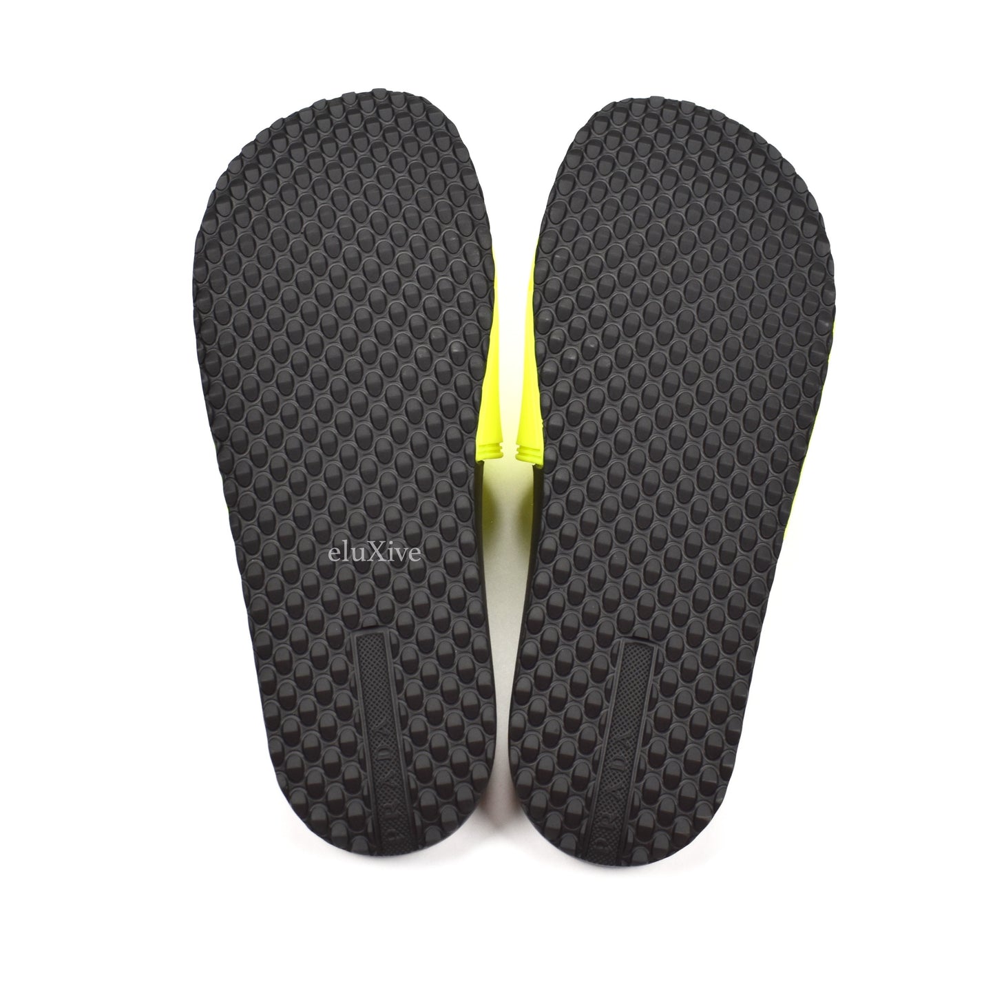 Prada - Black & Neon Yellow Logo Slides