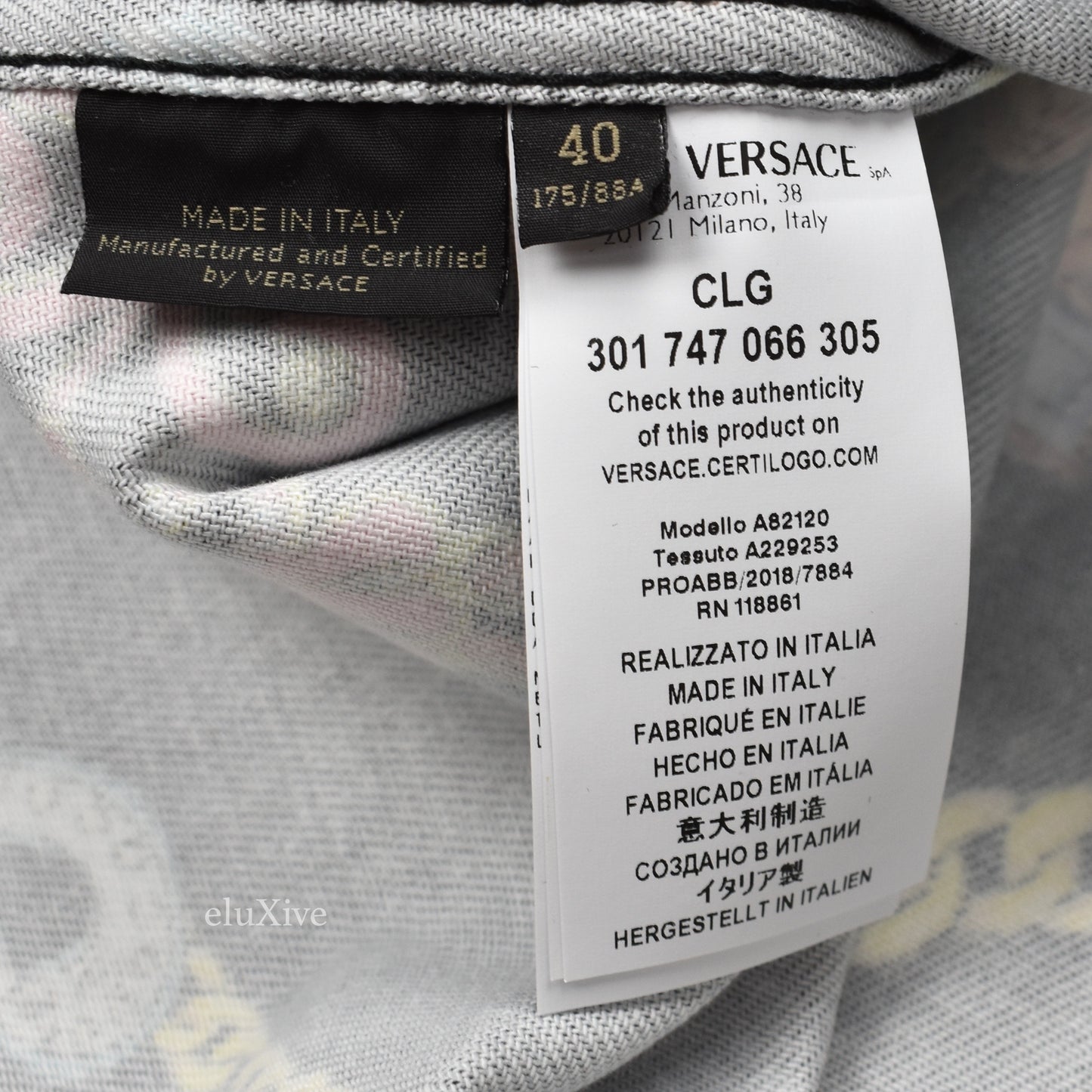 Versace - Black Medusa Logo Jewelry Print Denim Shirt