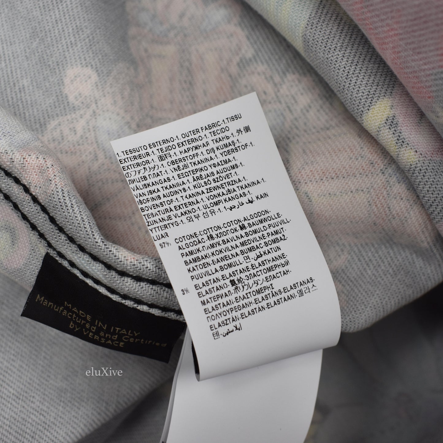 Versace - Black Medusa Logo Jewelry Print Denim Shirt
