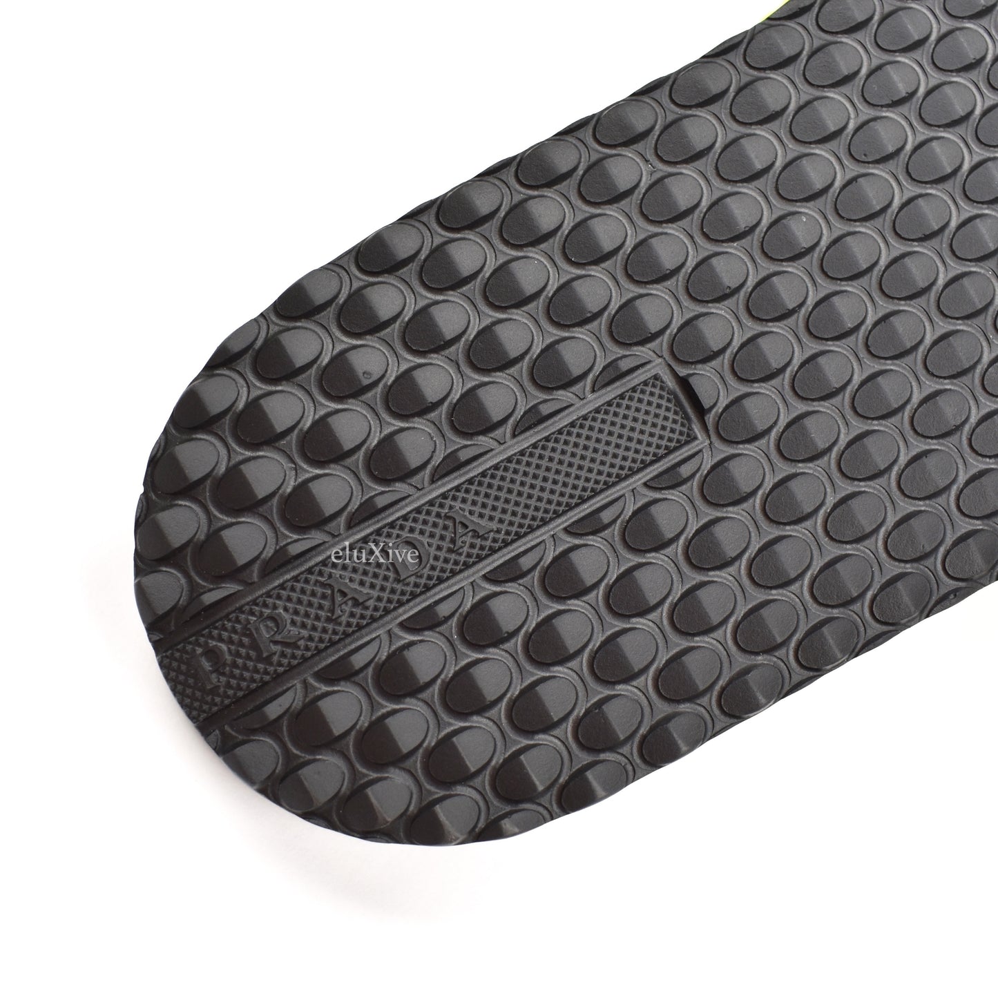 Prada - Black & Neon Yellow Logo Slides