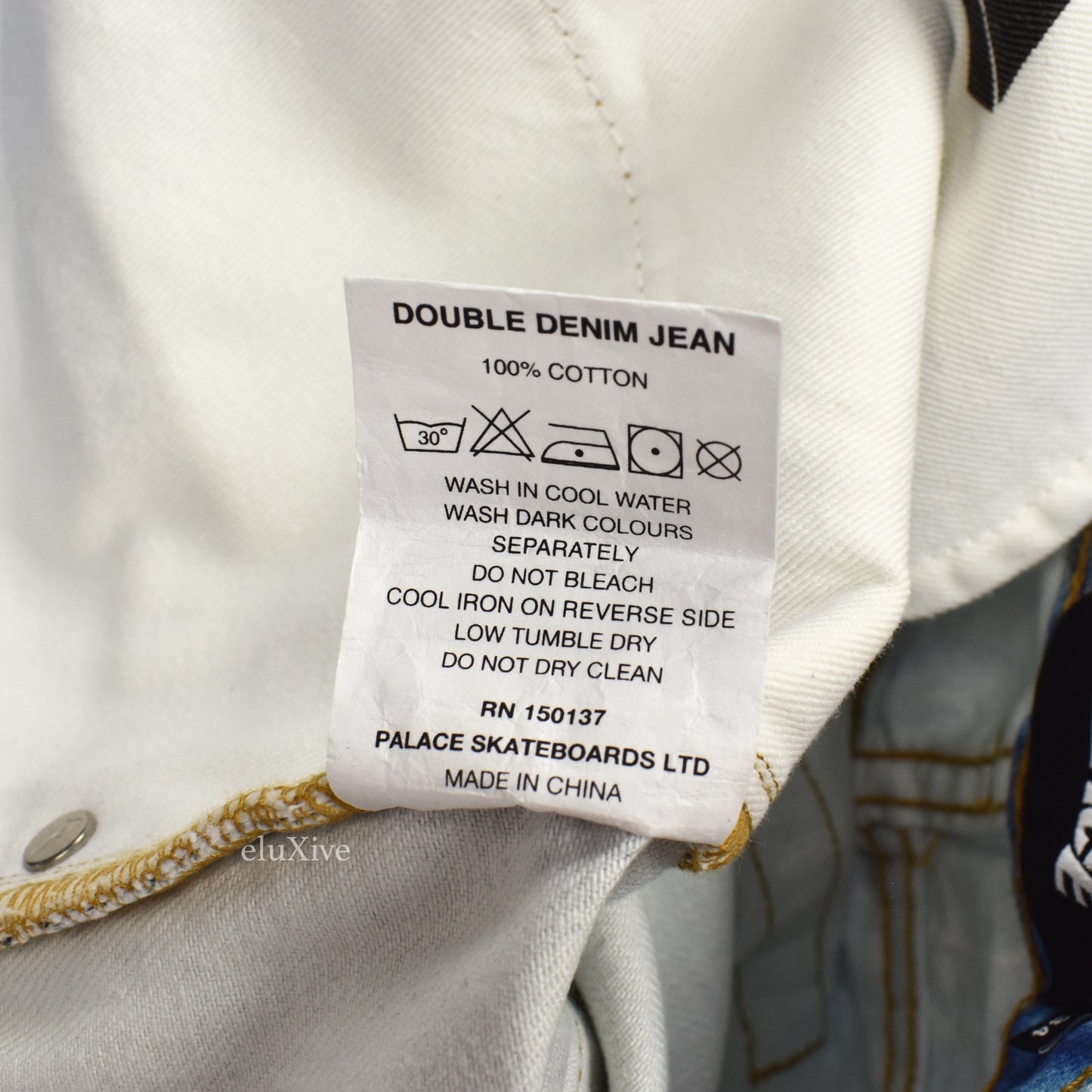 Palace - Double Denim Allover Print Jeans