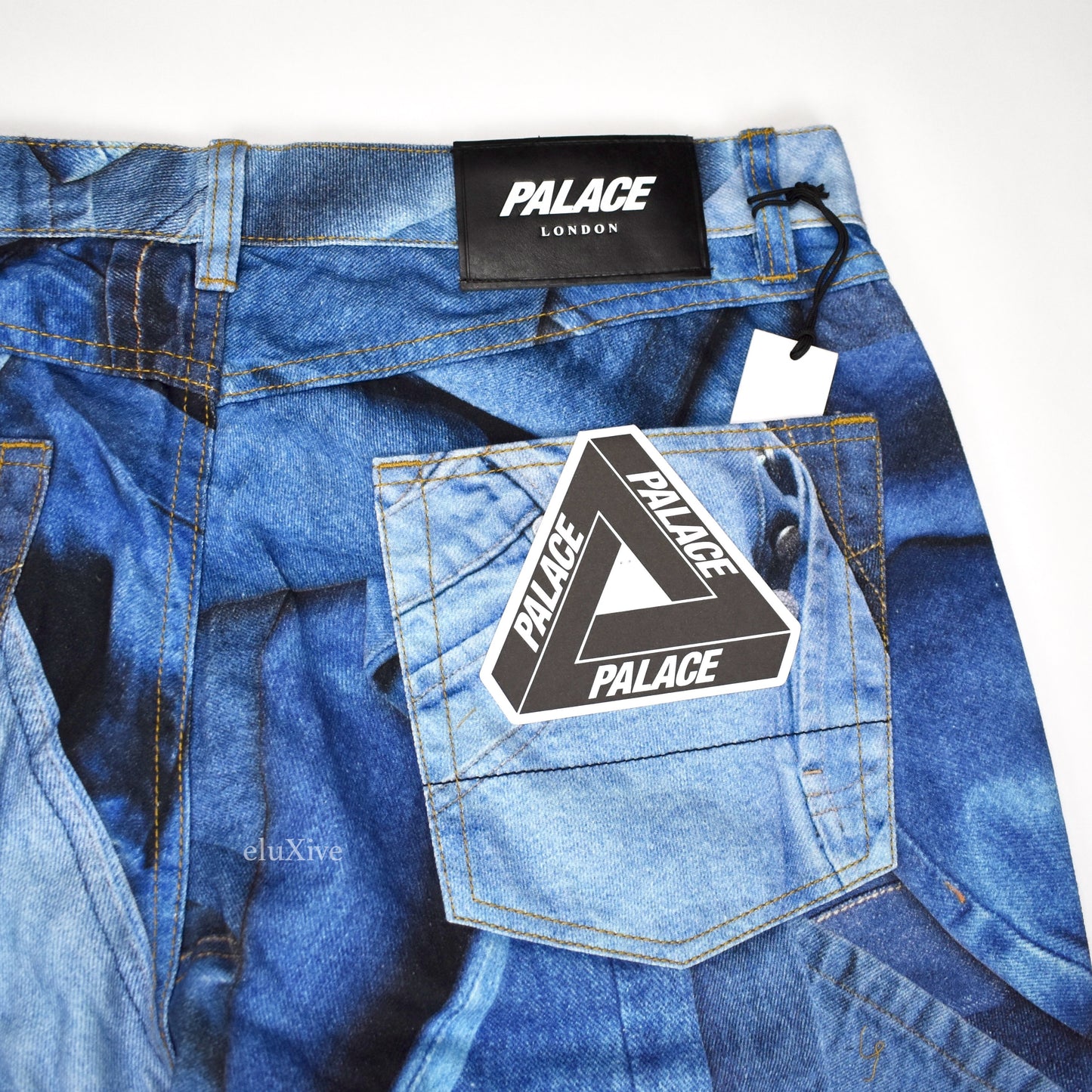 Palace - Double Denim Allover Print Jeans