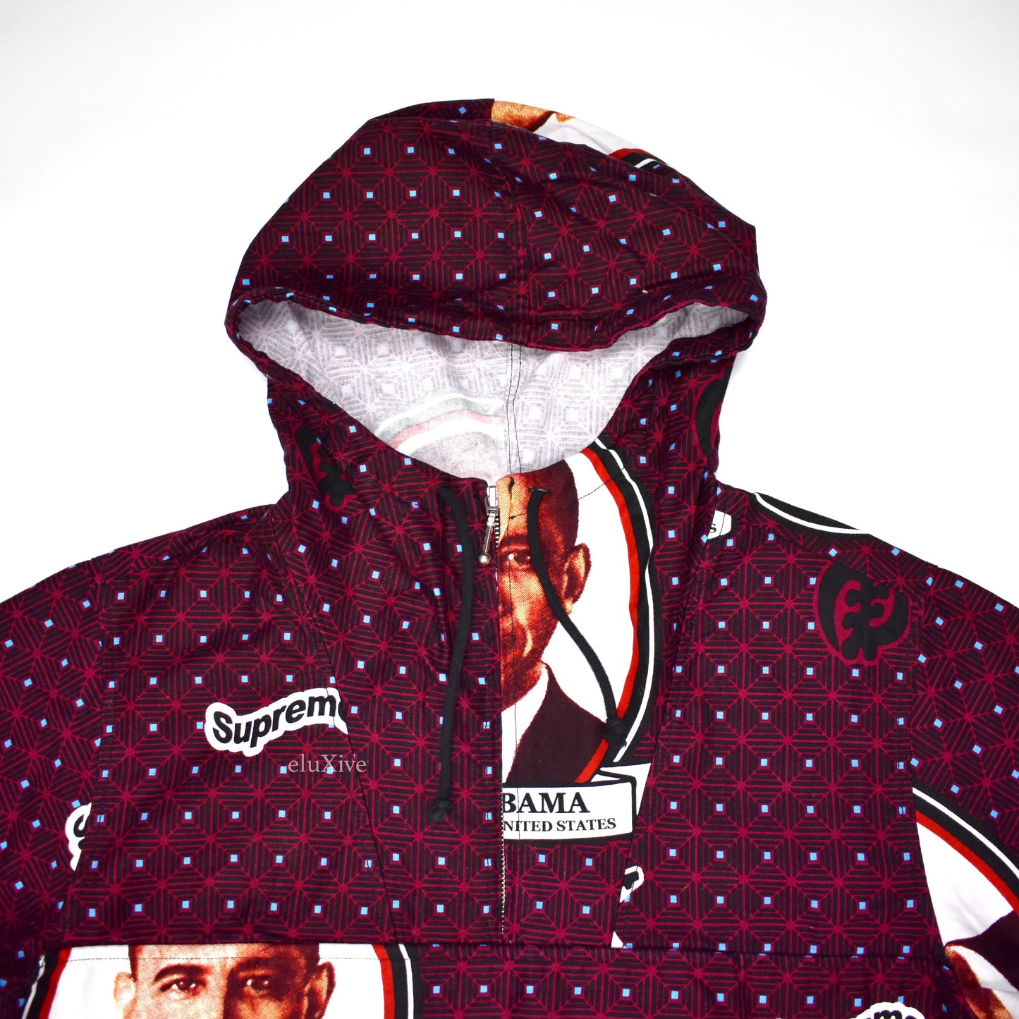 Supreme - Maroon Obama Print Anorak