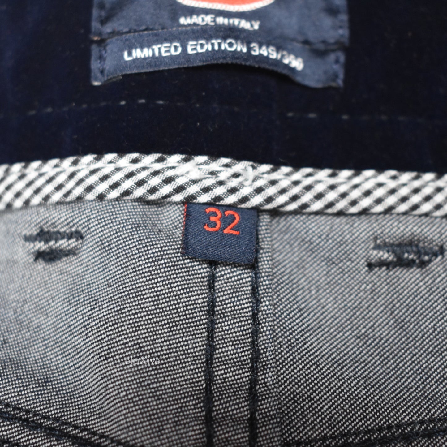 Giorgio Armani x Bugatti - Navy Velvet 5-Pocket Pants