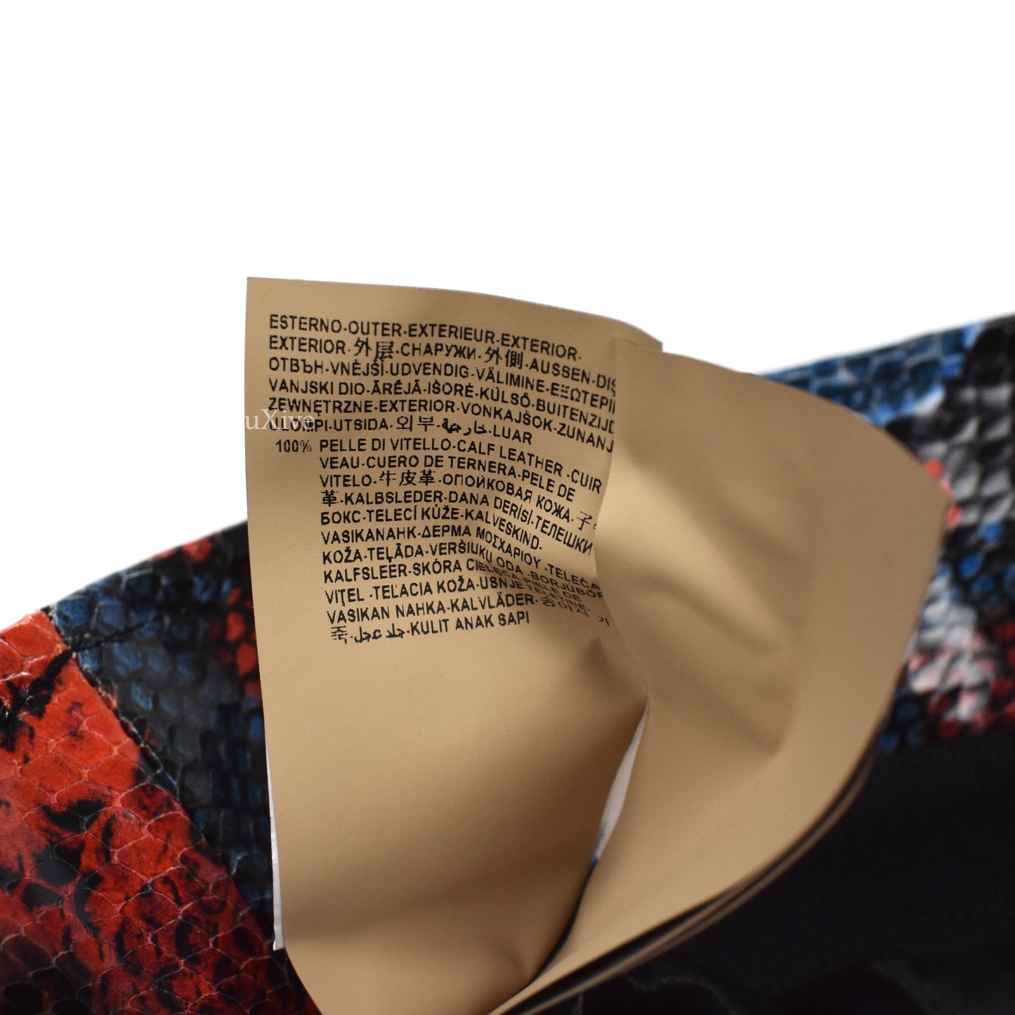 Versace - Red & Blue Snake Print Leather Bucket Hat