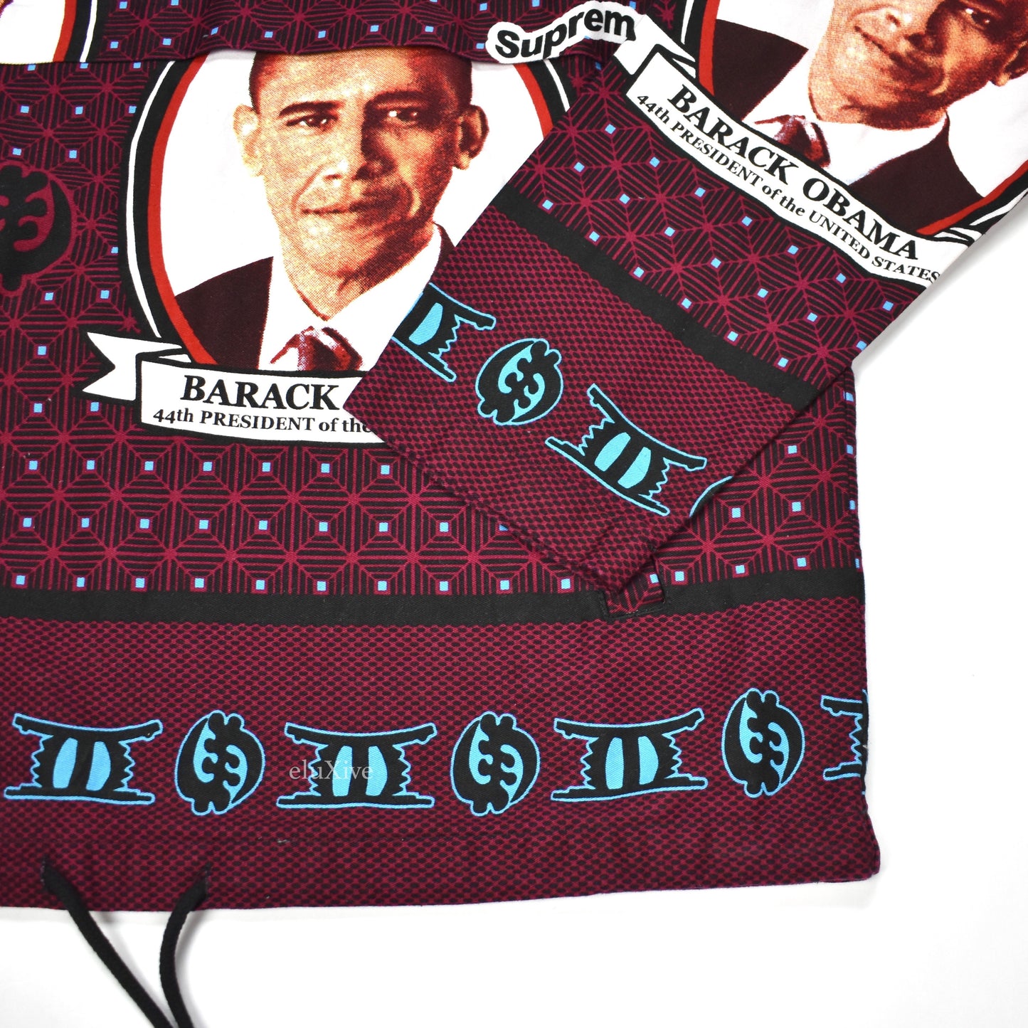Supreme - Maroon Obama Print Anorak