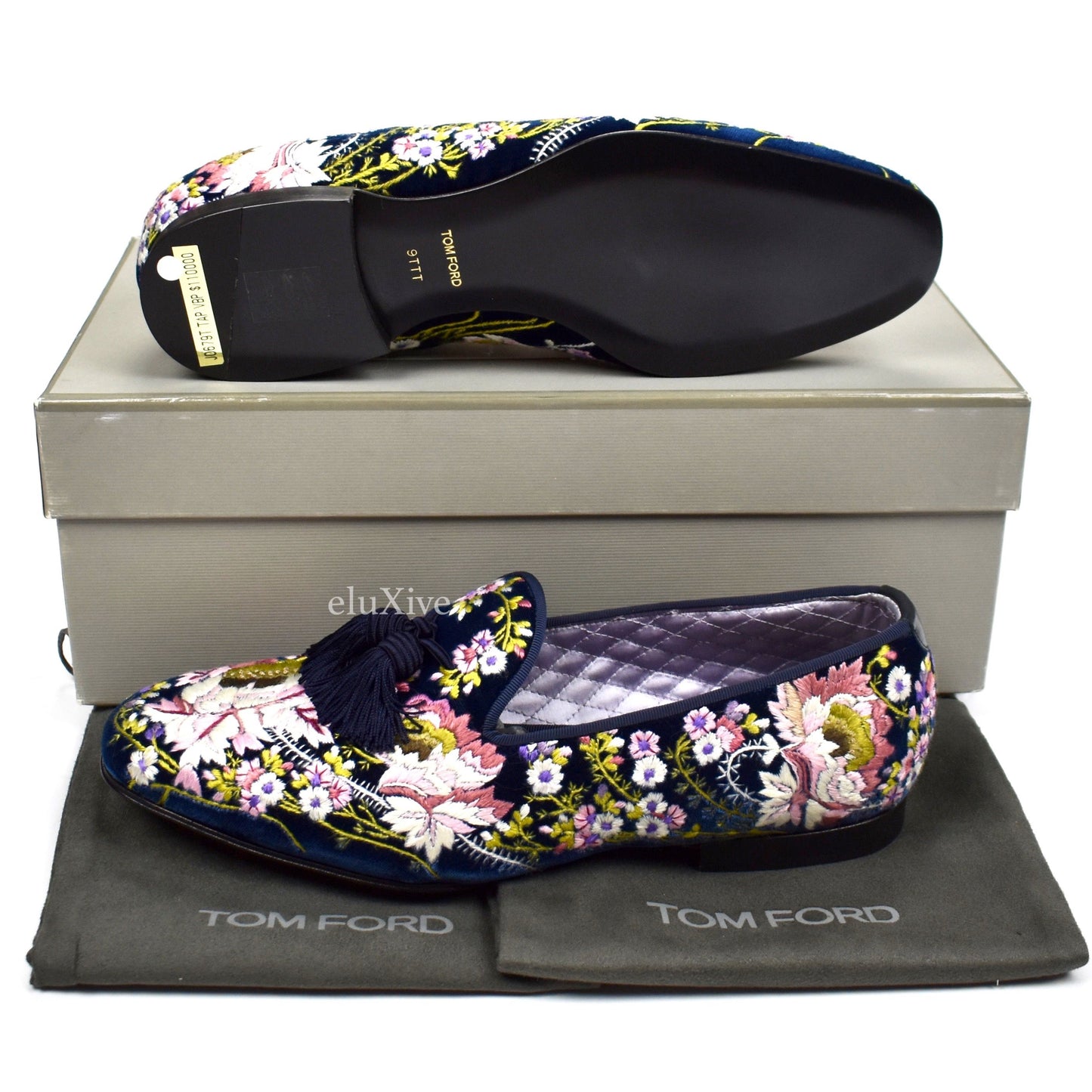 Tom Ford - Hand Embroidered Floral Velvet Loafers
