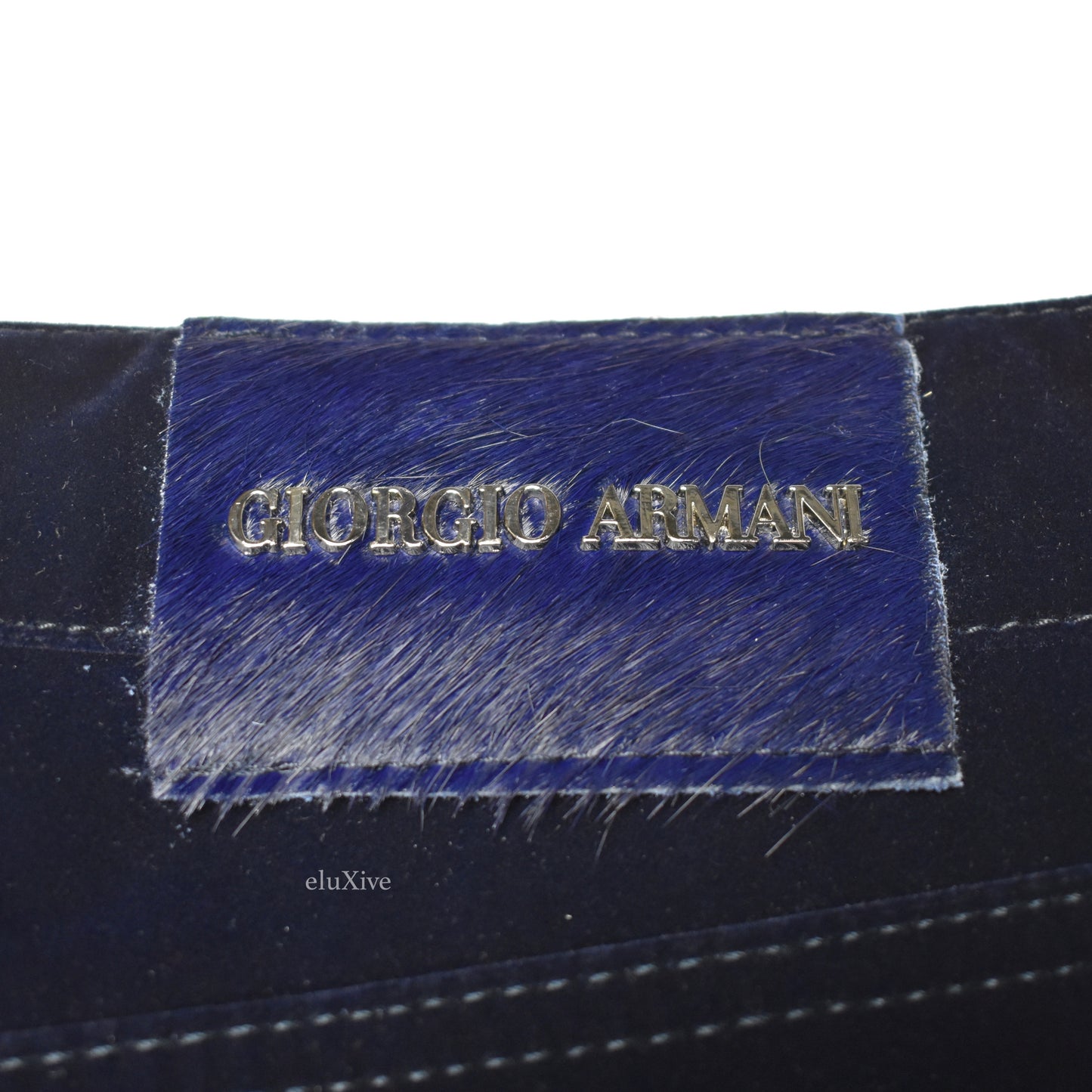 Giorgio Armani x Bugatti - Navy Velvet 5-Pocket Pants