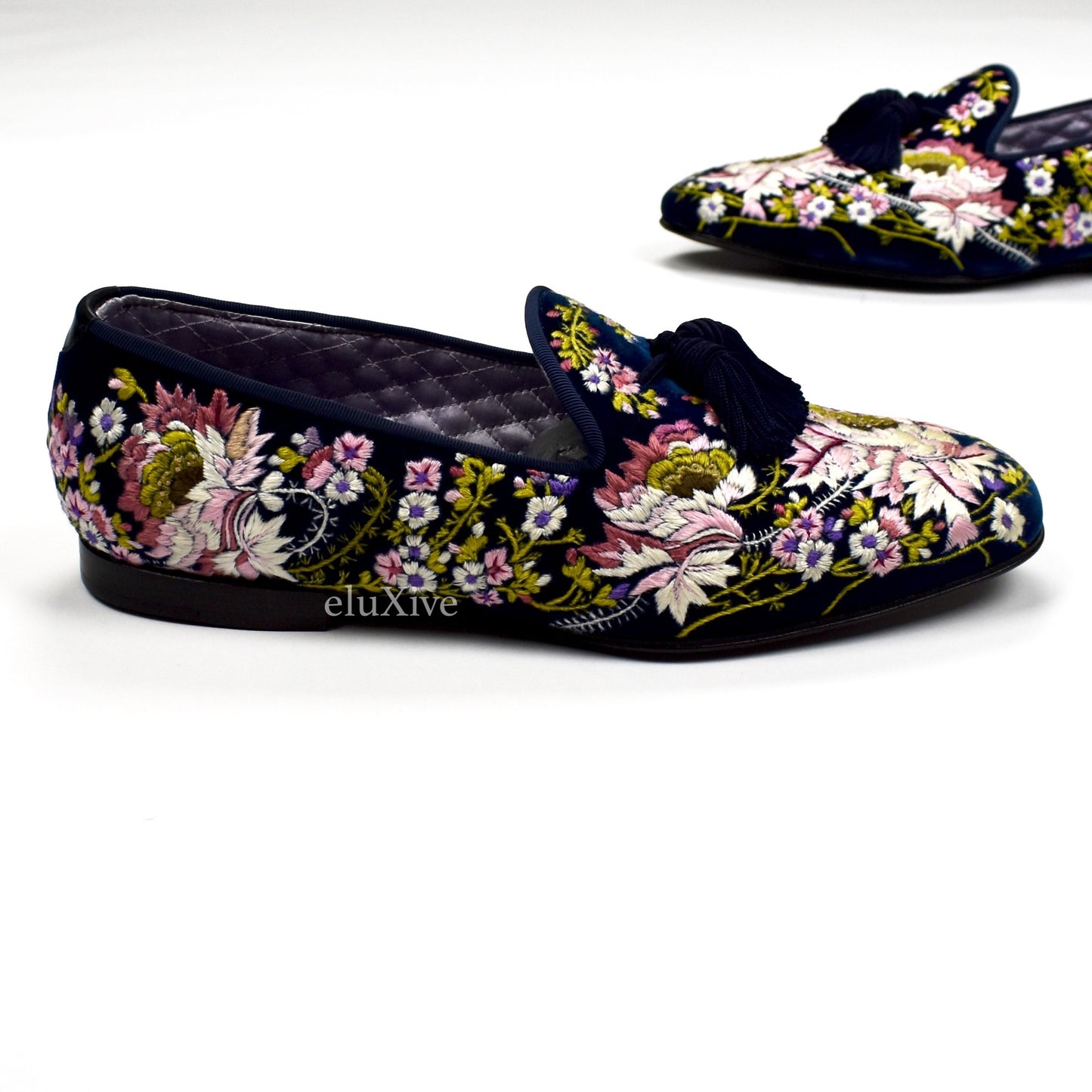 Tom Ford - Hand Embroidered Floral Velvet Loafers