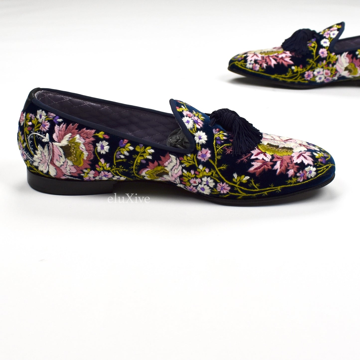 Tom Ford - Hand Embroidered Floral Velvet Loafers