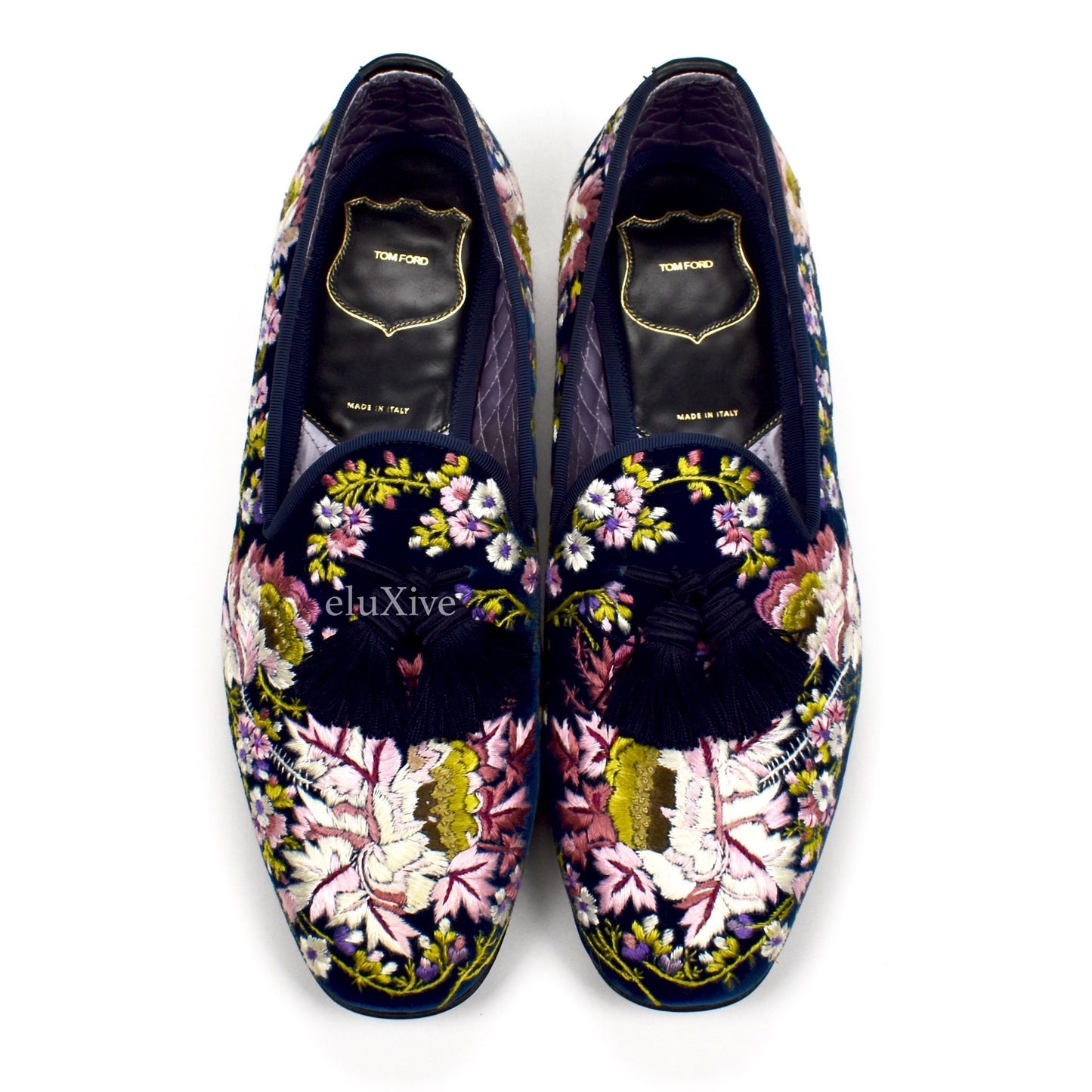 Tom Ford - Hand Embroidered Floral Velvet Loafers