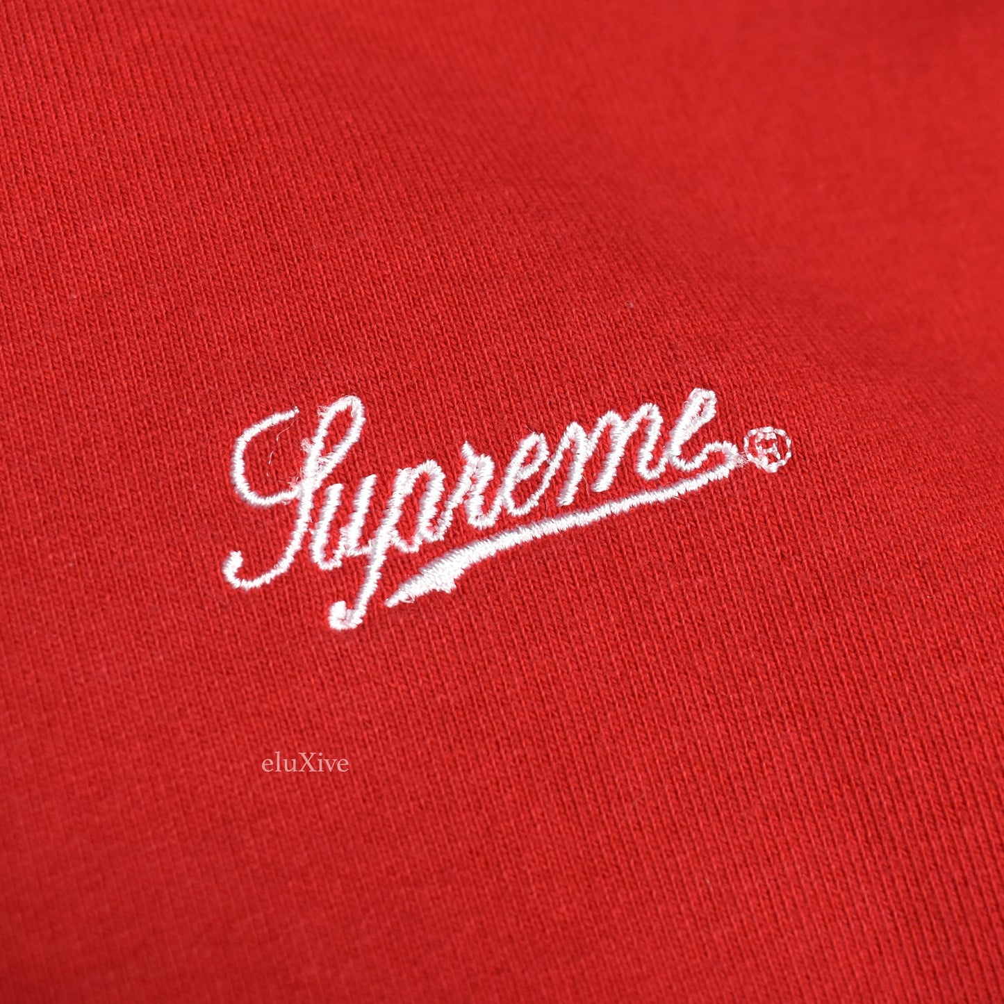 Supreme - Red Piping Script Logo Hoodie