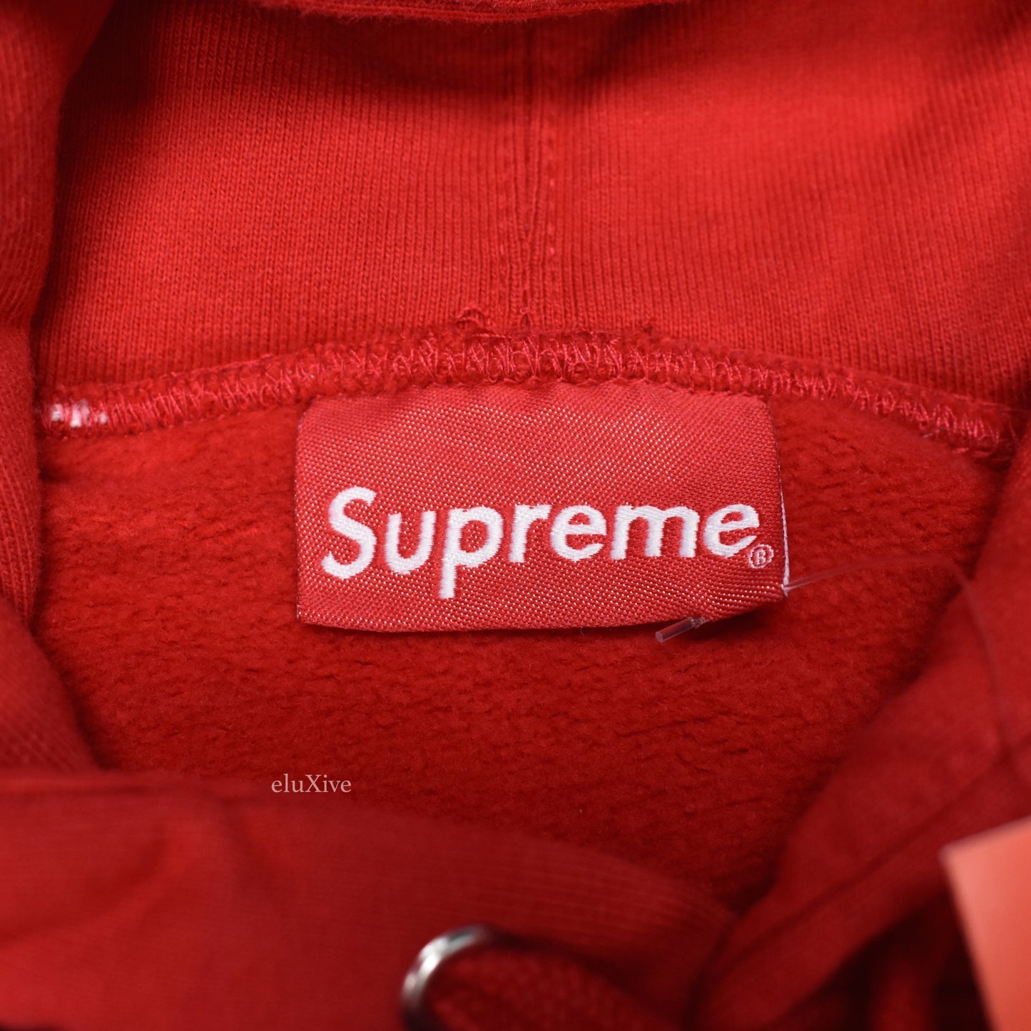 Supreme - Red Piping Script Logo Hoodie