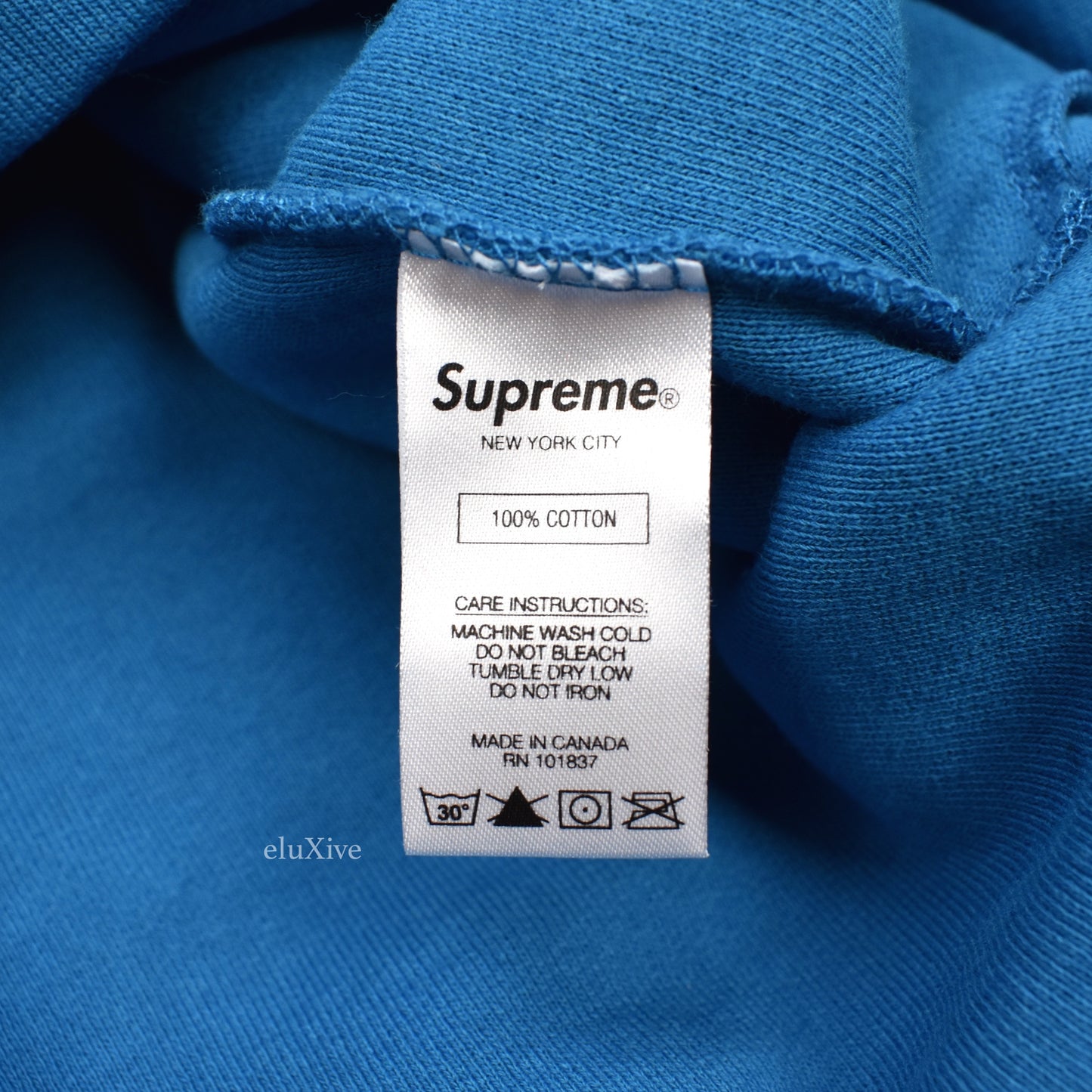 Supreme - Aqua Reverse Fleece Logo Hoodie
