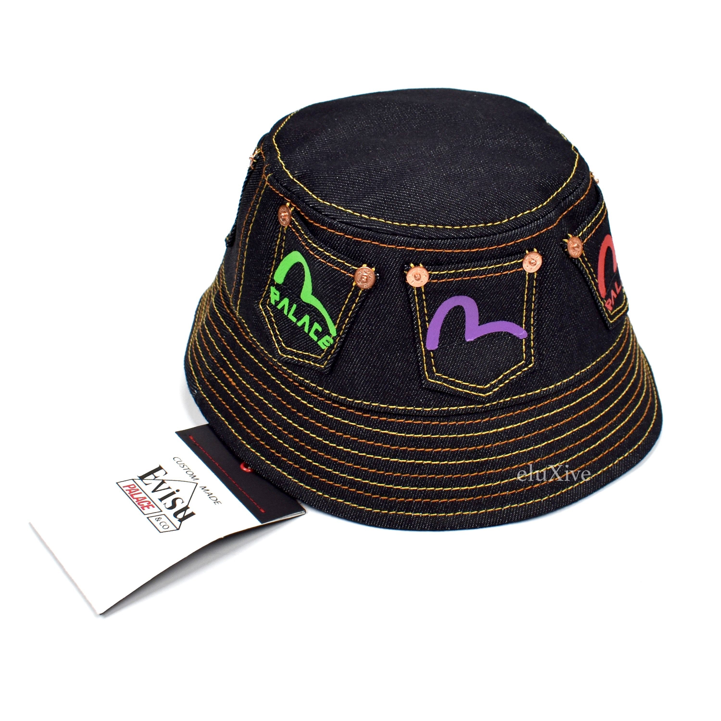 Palace x Evisu - Logo Pocket Denim Bucket Hat – eluXive