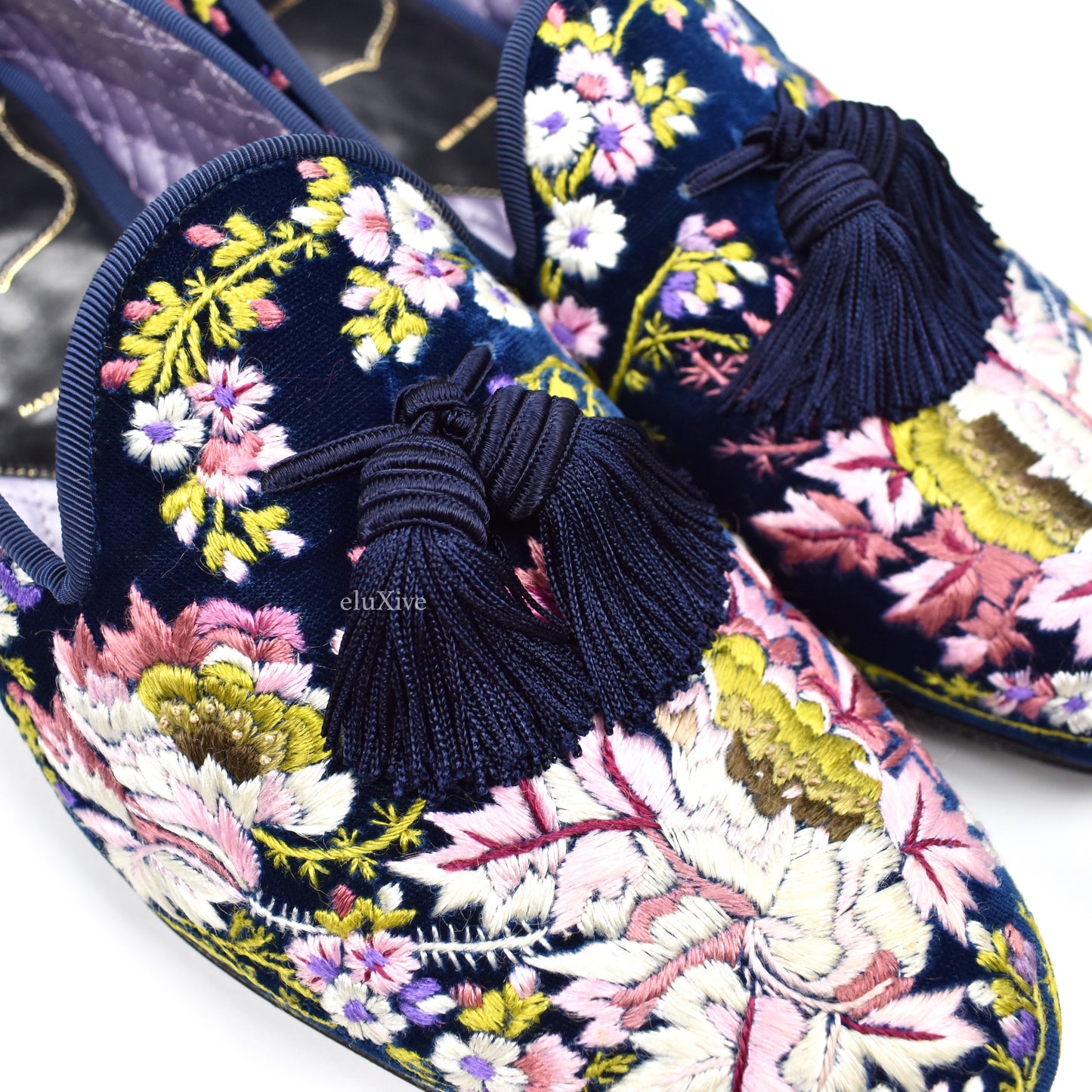 Tom Ford - Hand Embroidered Floral Velvet Loafers