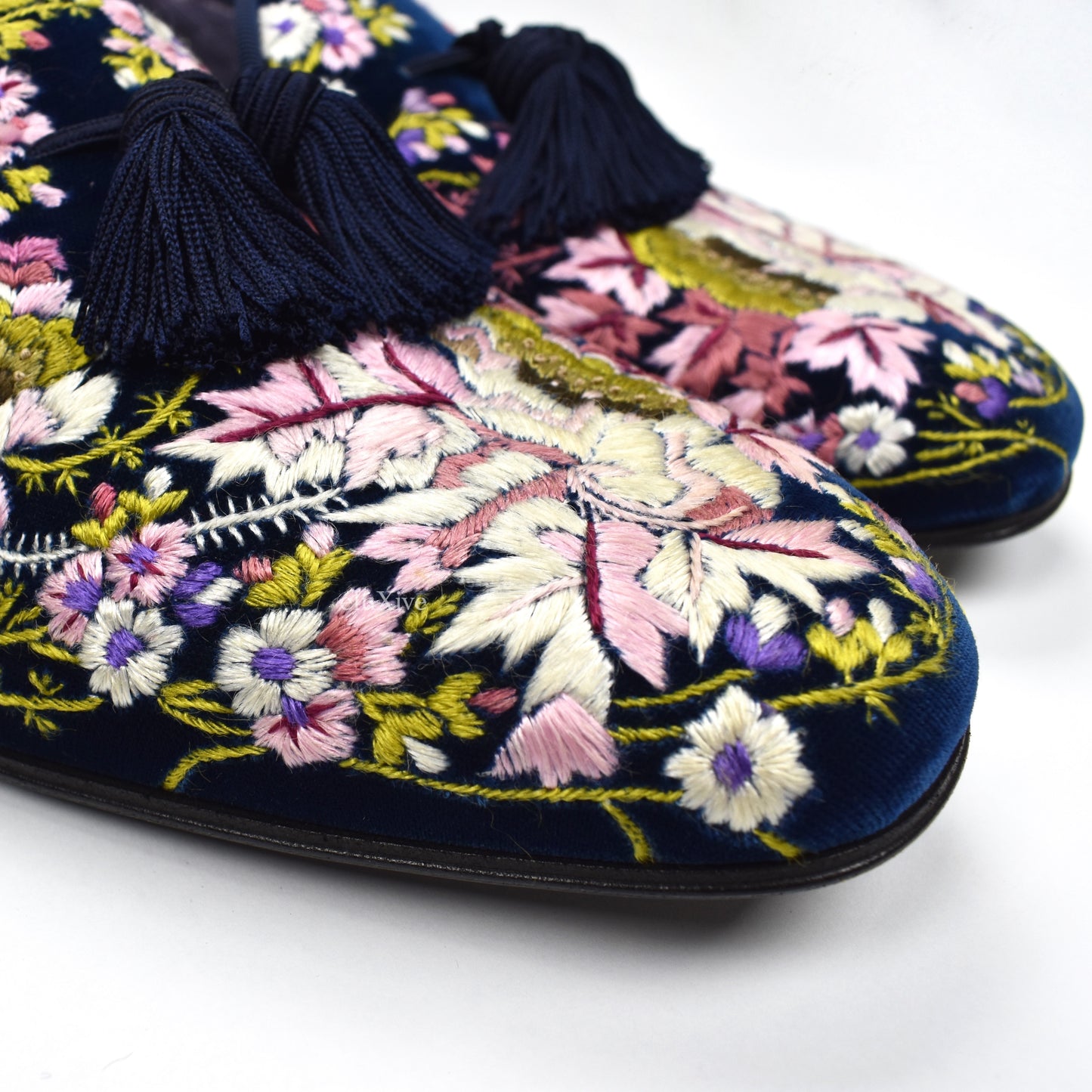 Tom Ford - Hand Embroidered Floral Velvet Loafers