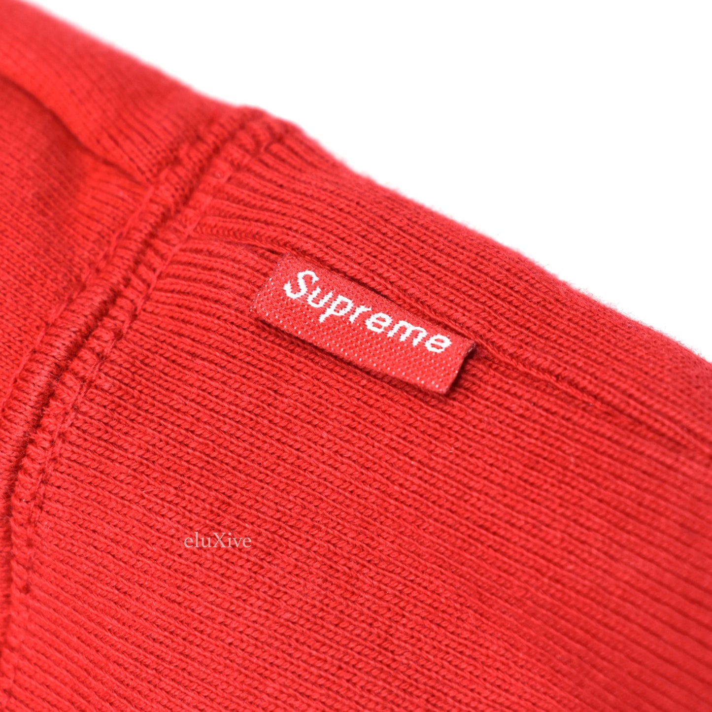 Supreme - Red Piping Script Logo Hoodie