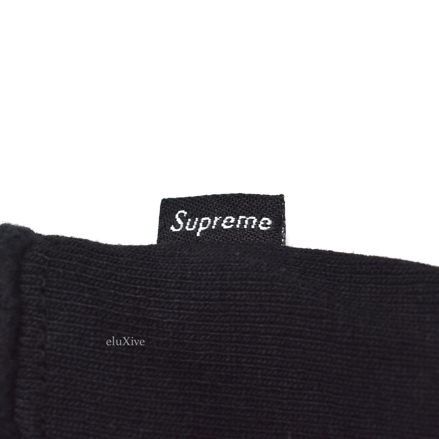 Supreme - Black Reverse Fleece Logo Hoodie