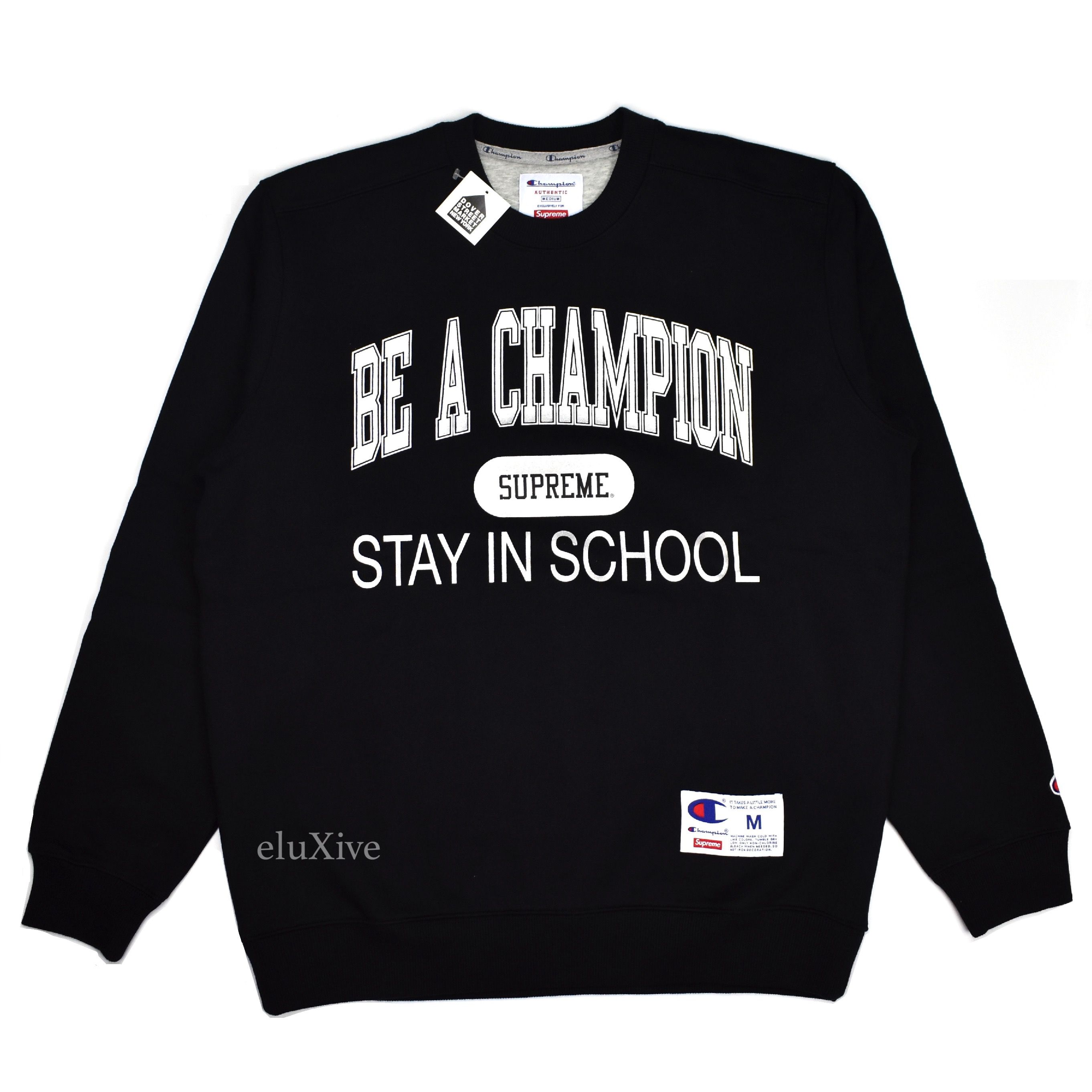x Champion Men's 'Stay School' Logo Sweatshirt – eluXive