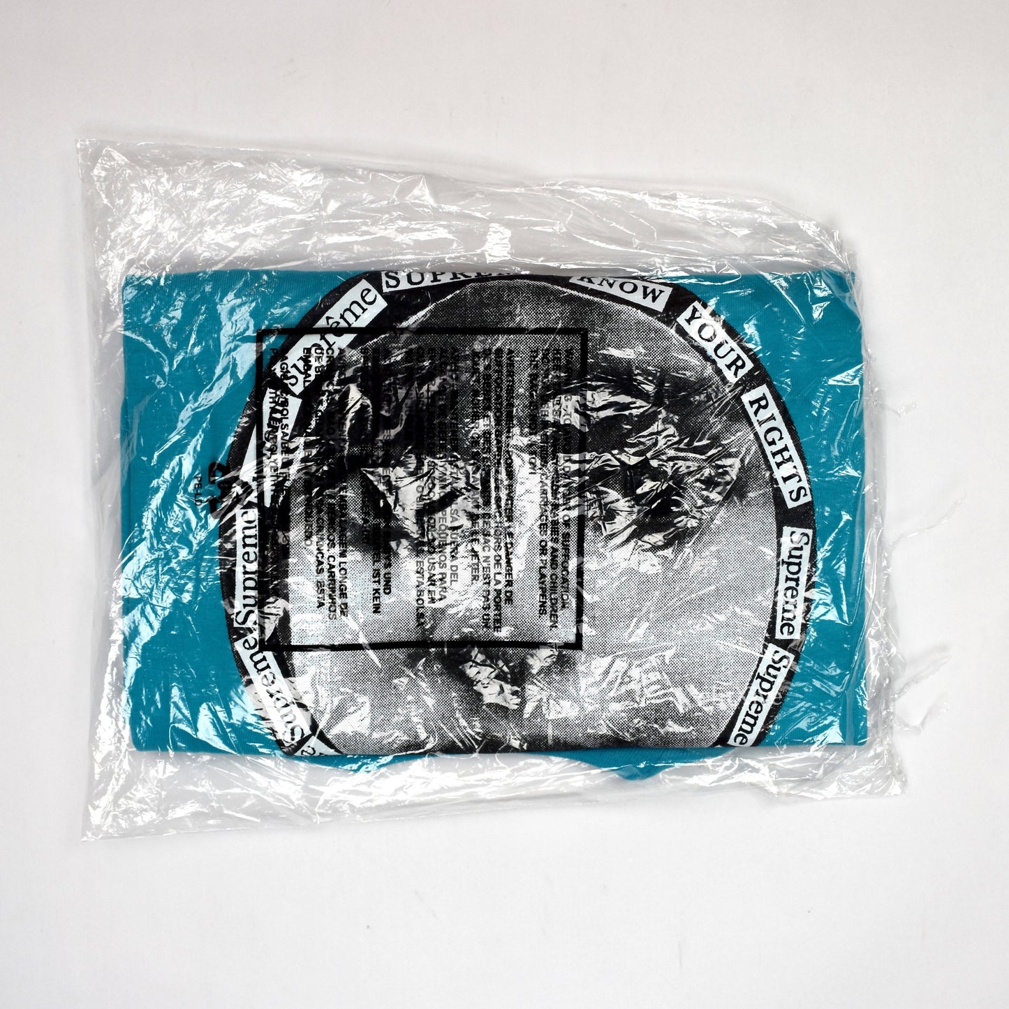 Supreme - Teal 'Know Your Rights' T-Shirt