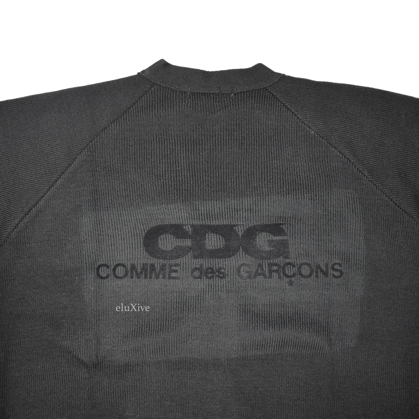 Comme Des Garcons - Black Velvet Logo Cardigan