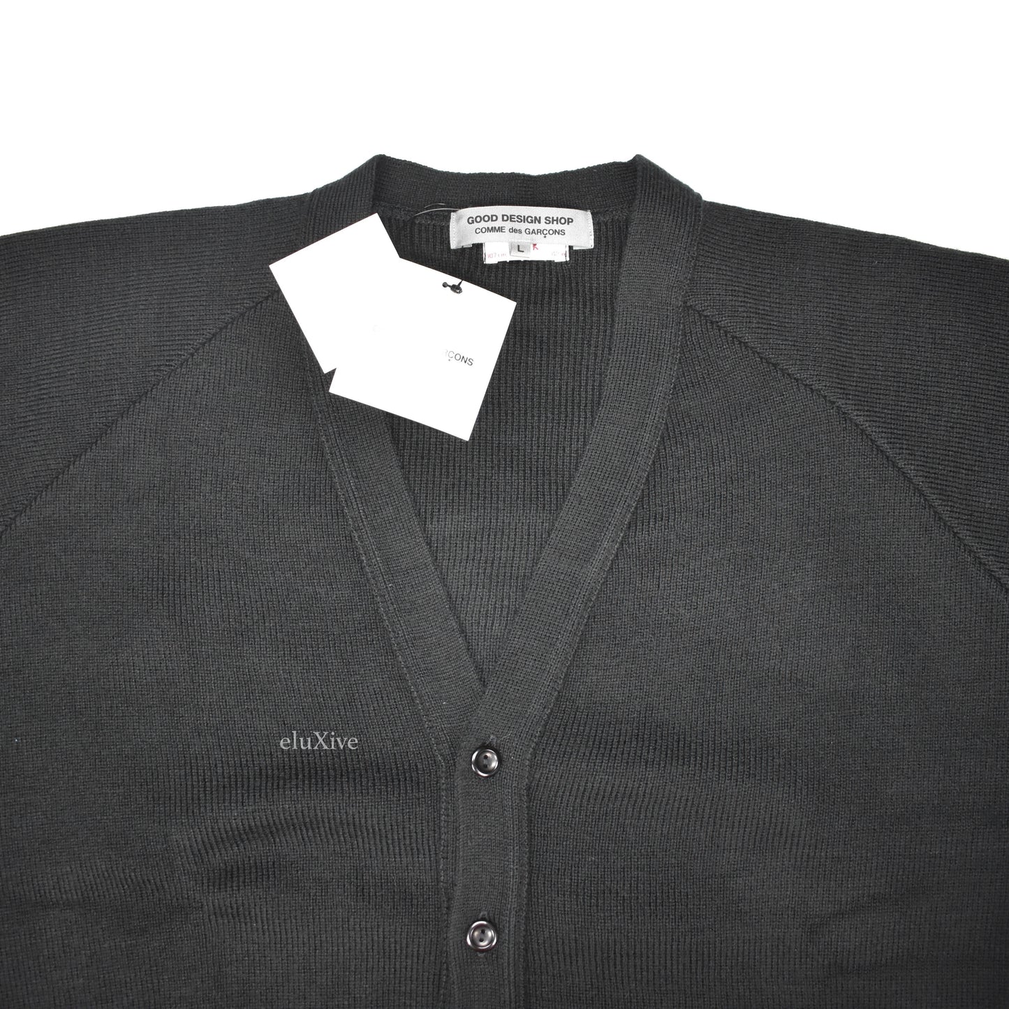 Comme Des Garcons - Black Velvet Logo Cardigan