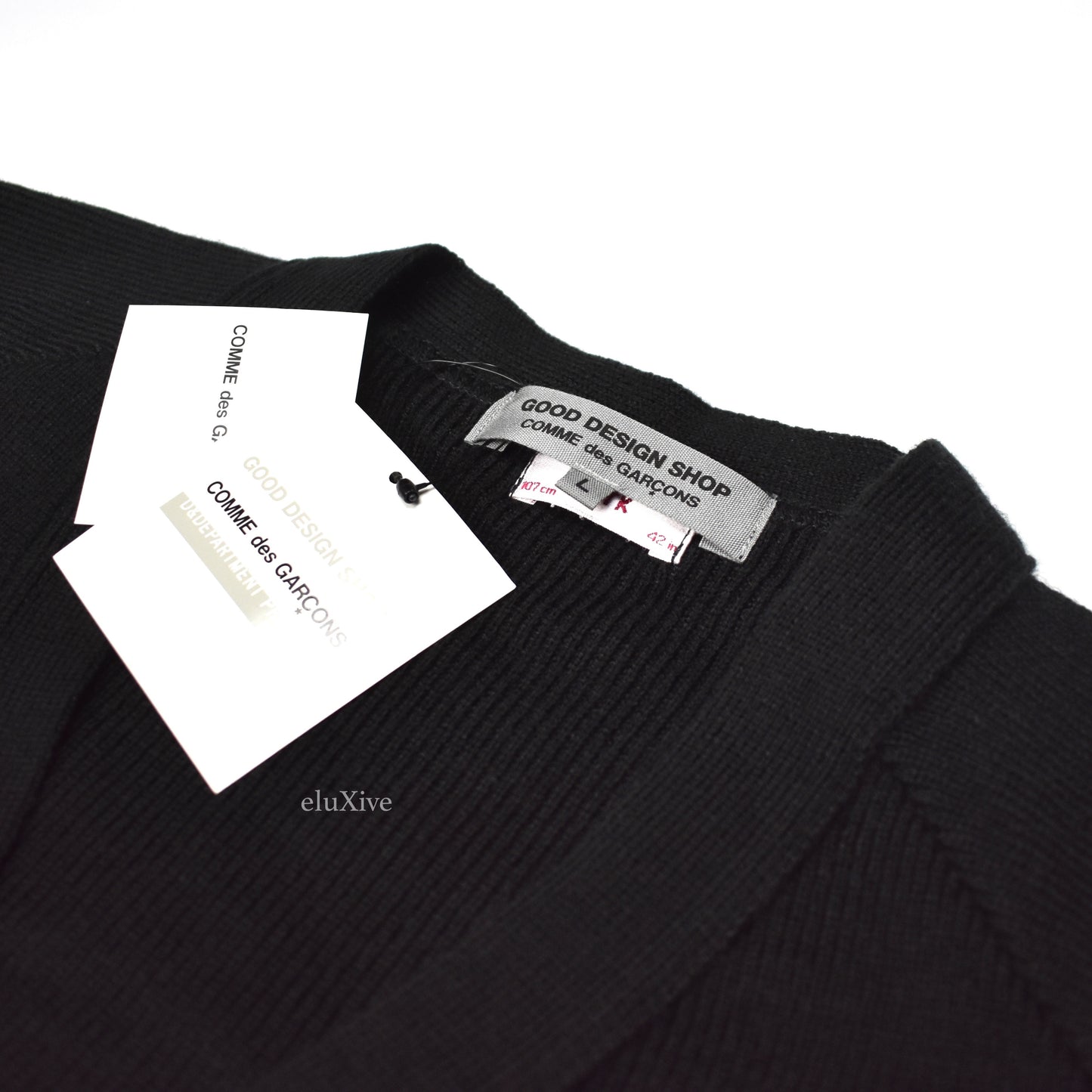 Comme Des Garcons - Black Velvet Logo Cardigan