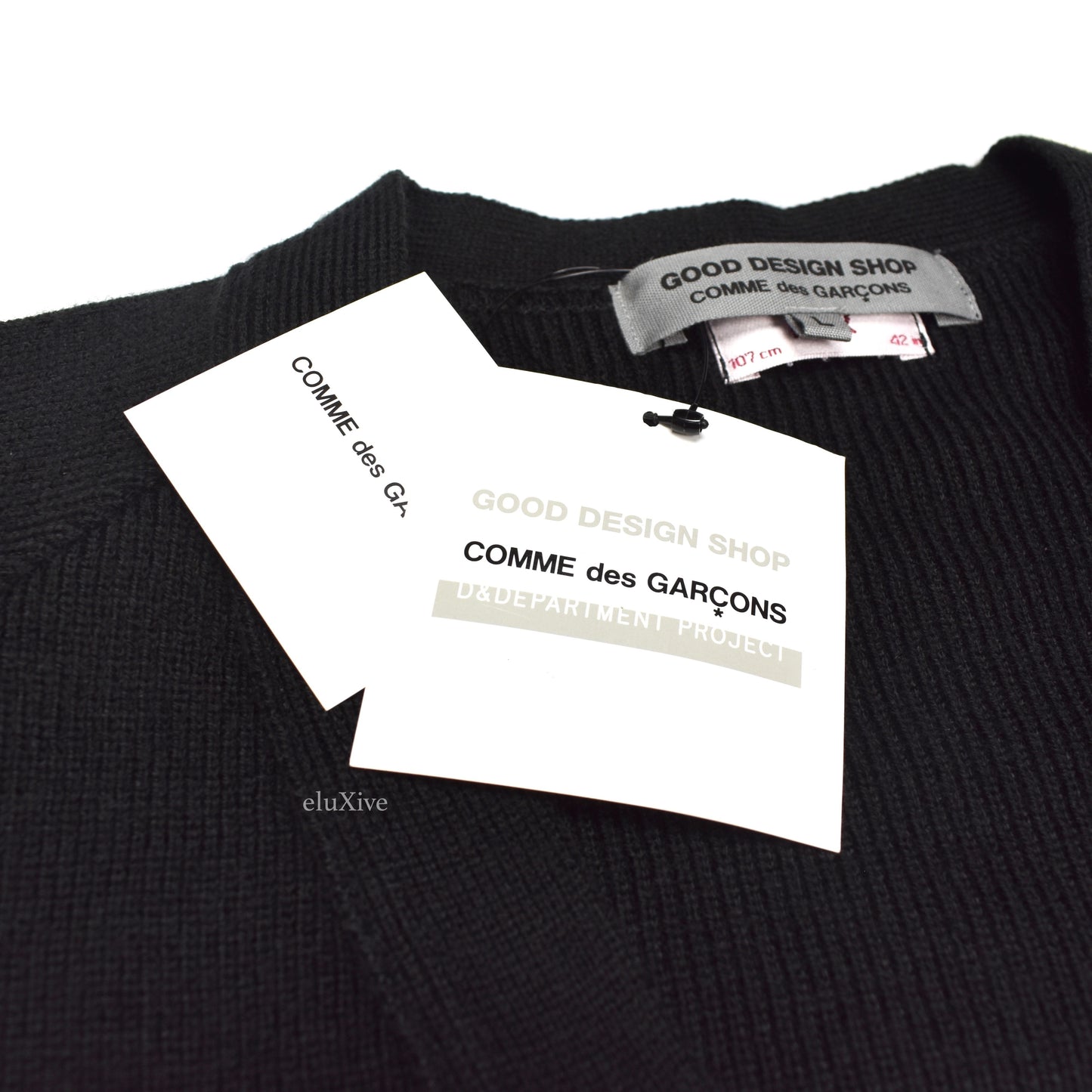 Comme Des Garcons - Black Velvet Logo Cardigan